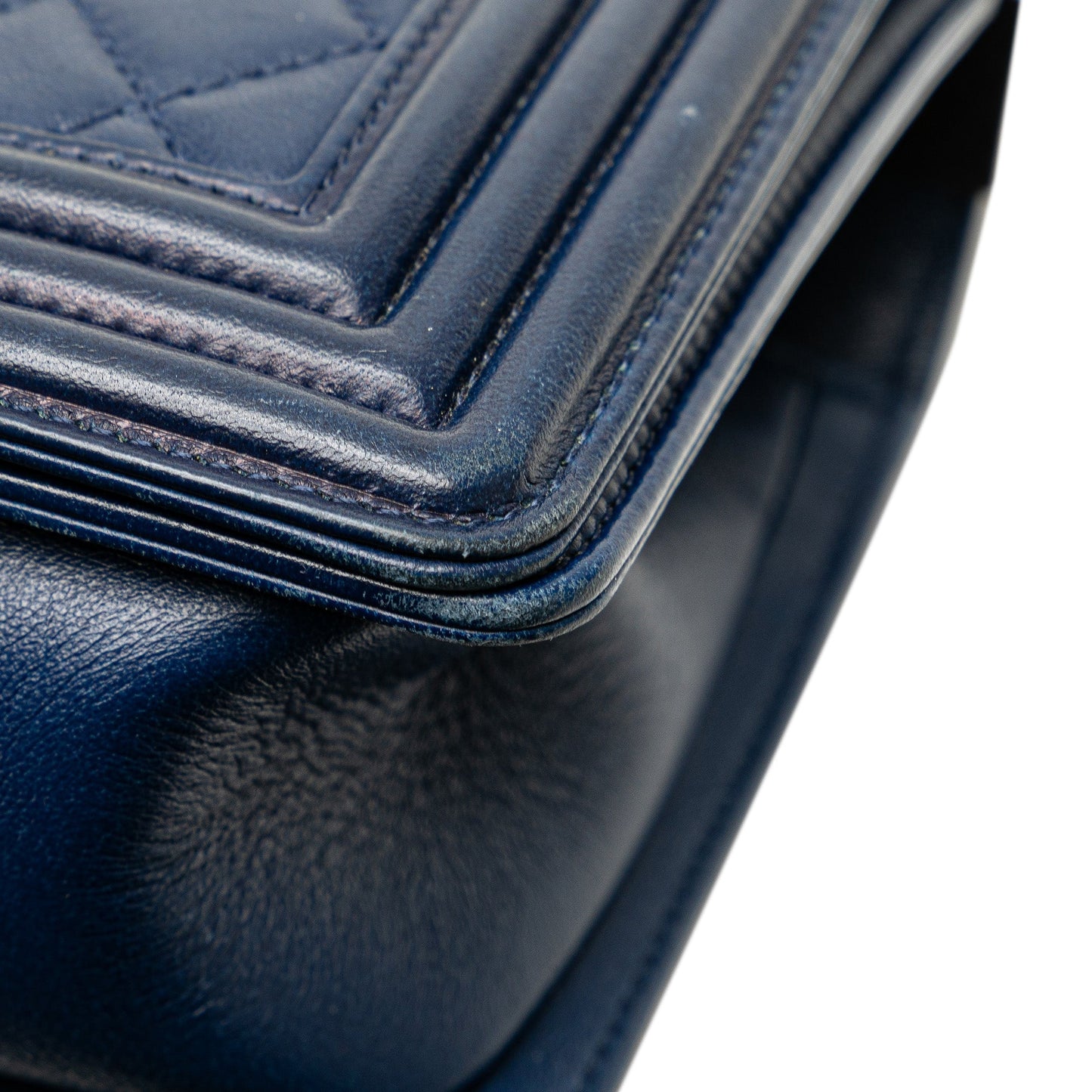 Blue Chanel Medium Lambskin Boy Flap Crossbody Bag