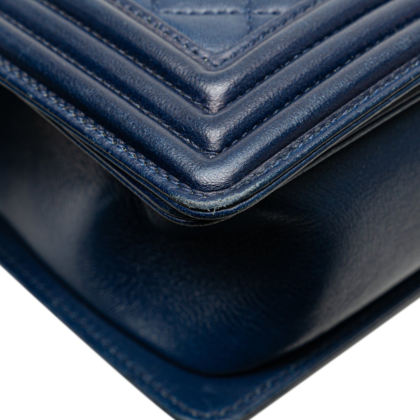 Blue Chanel Medium Lambskin Boy Flap Crossbody Bag