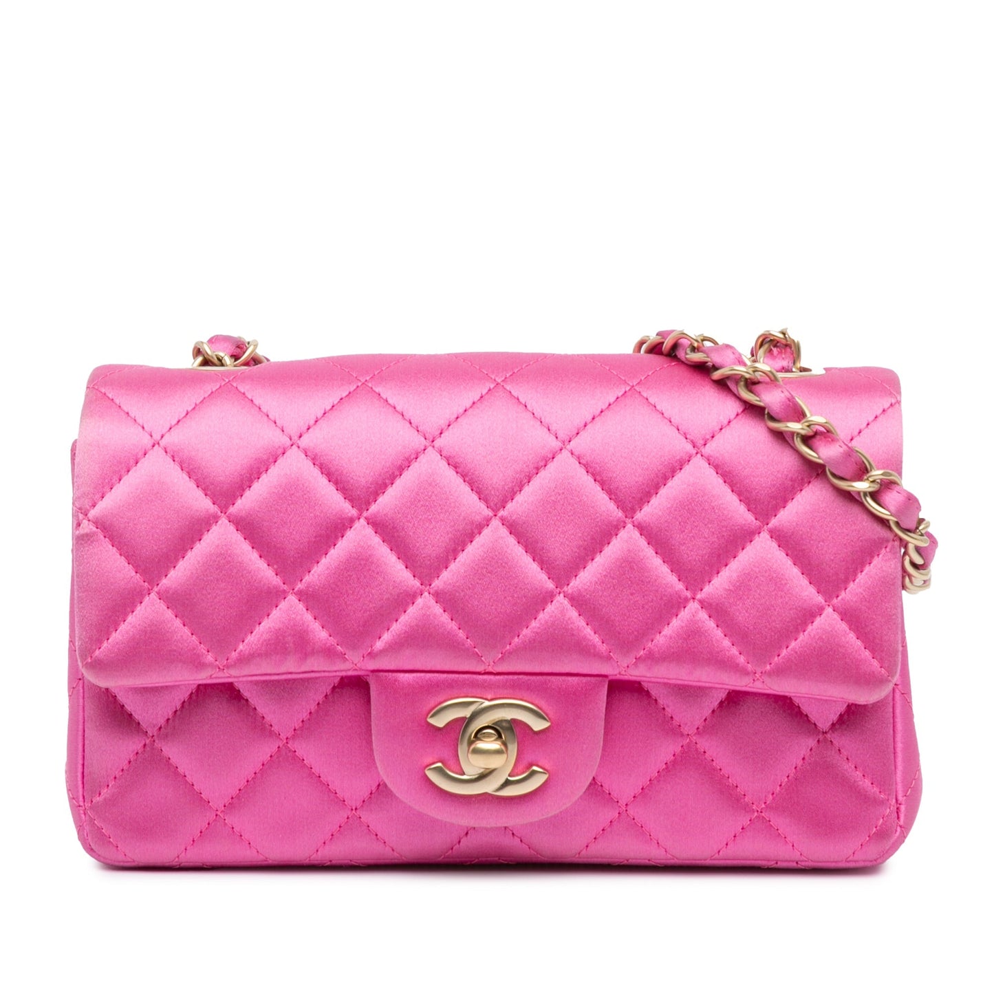 Chanel Sac Mini Rectangular Classic Satin Single Flap