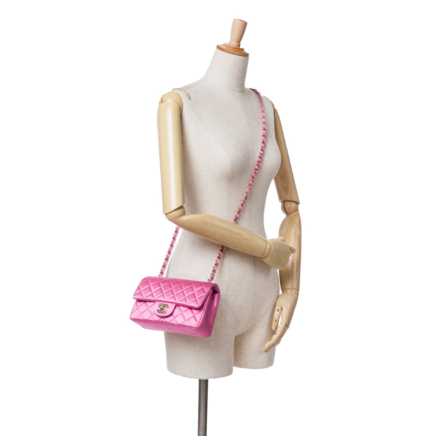 Chanel Sac Mini Rectangular Classic Satin Single Flap