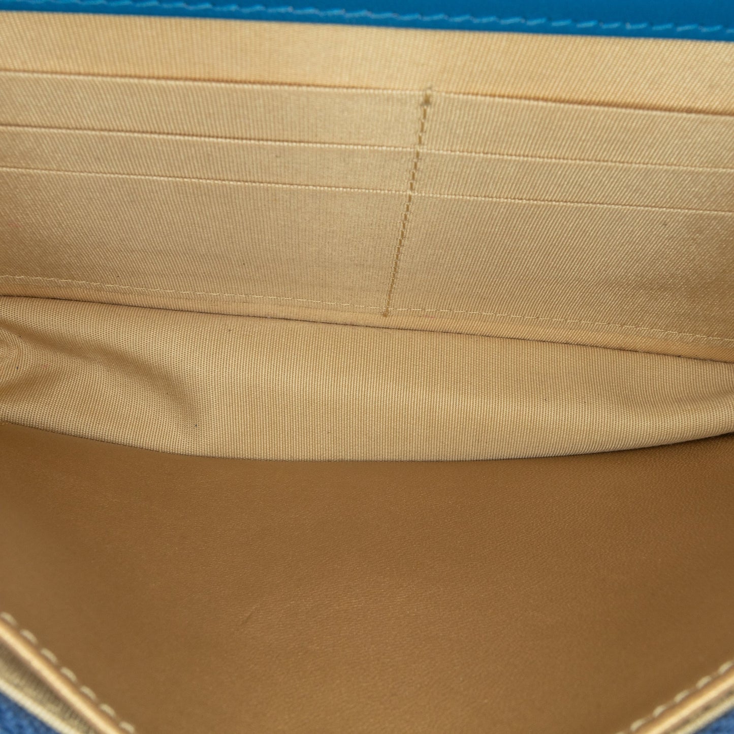 Blue Chanel Lambskin Pearl Crush Wallet On Chain Crossbody Bag