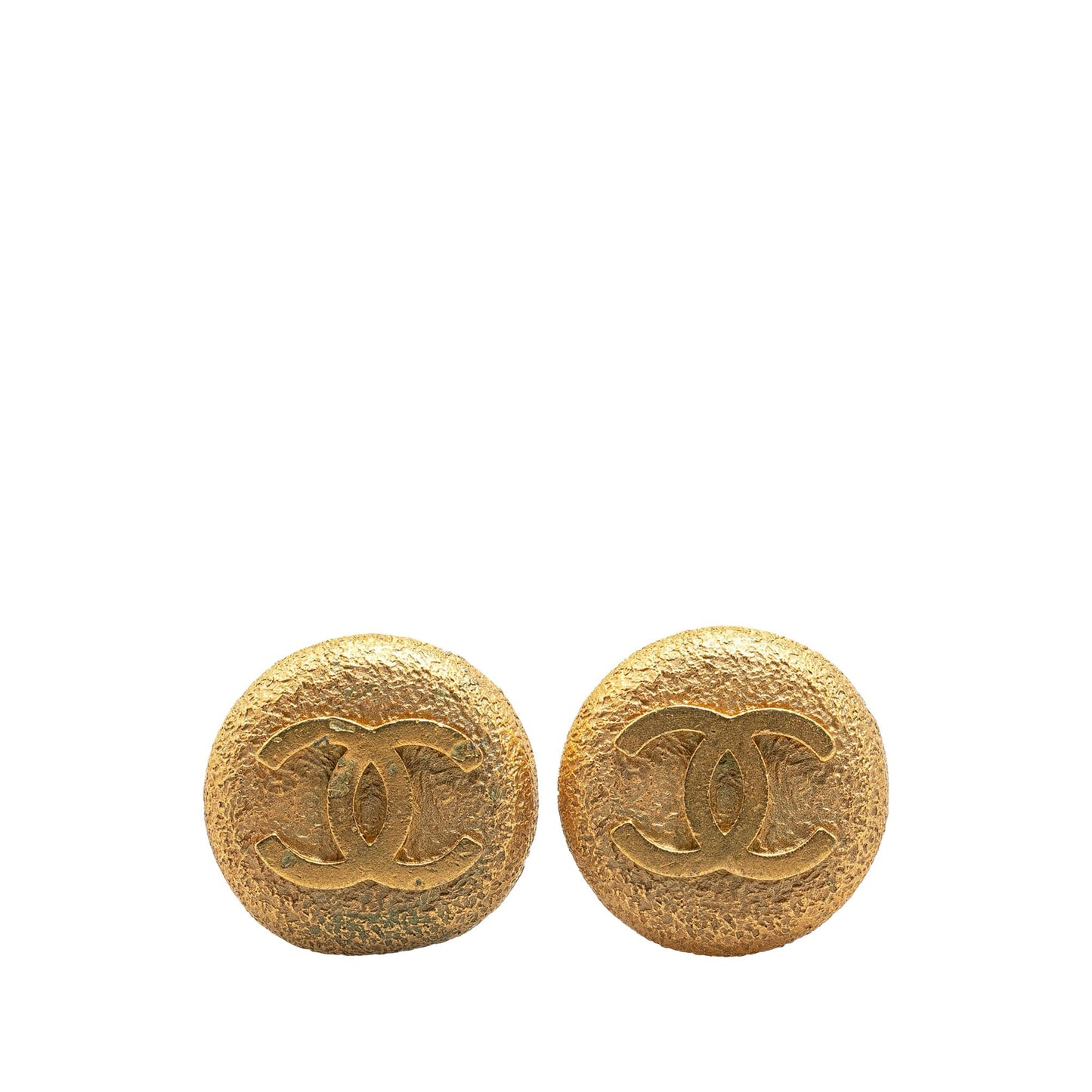 Gold Chanel Gold Plated CC Clip On Earrings