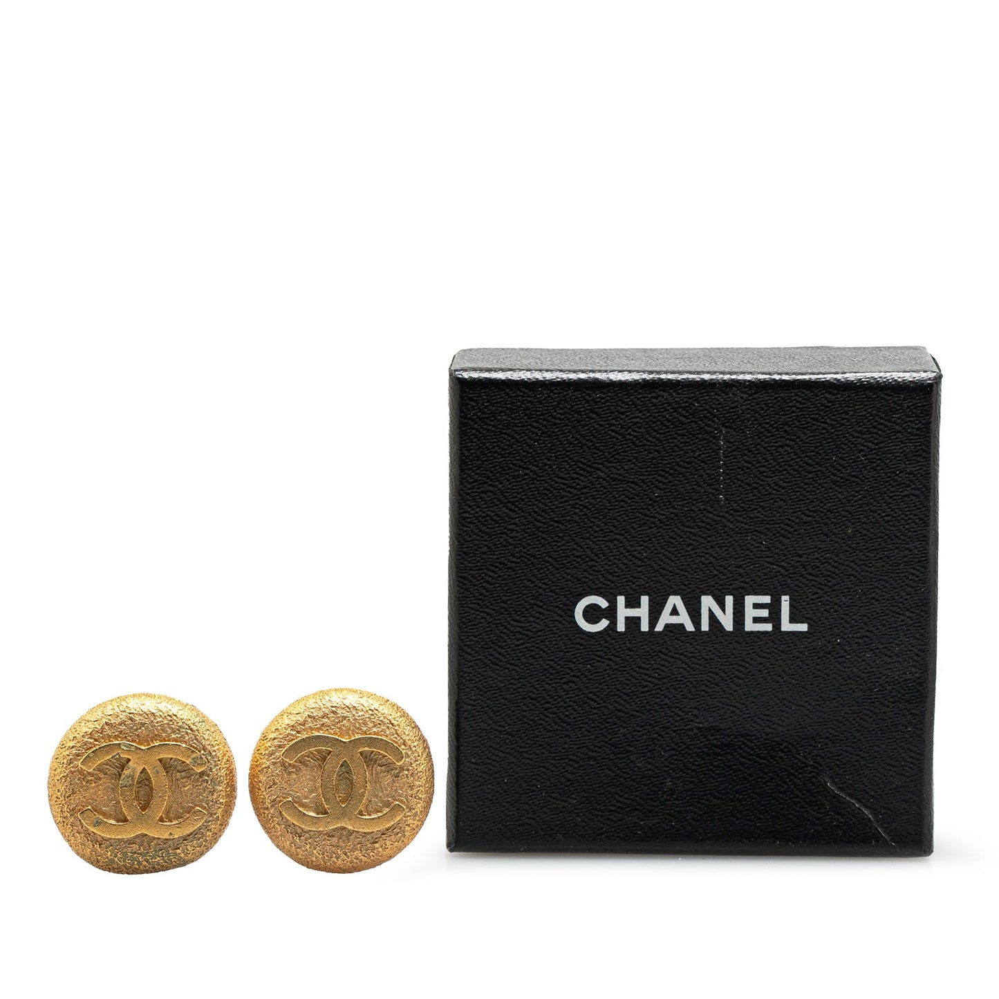 Gold Chanel Gold Plated CC Clip On Earrings