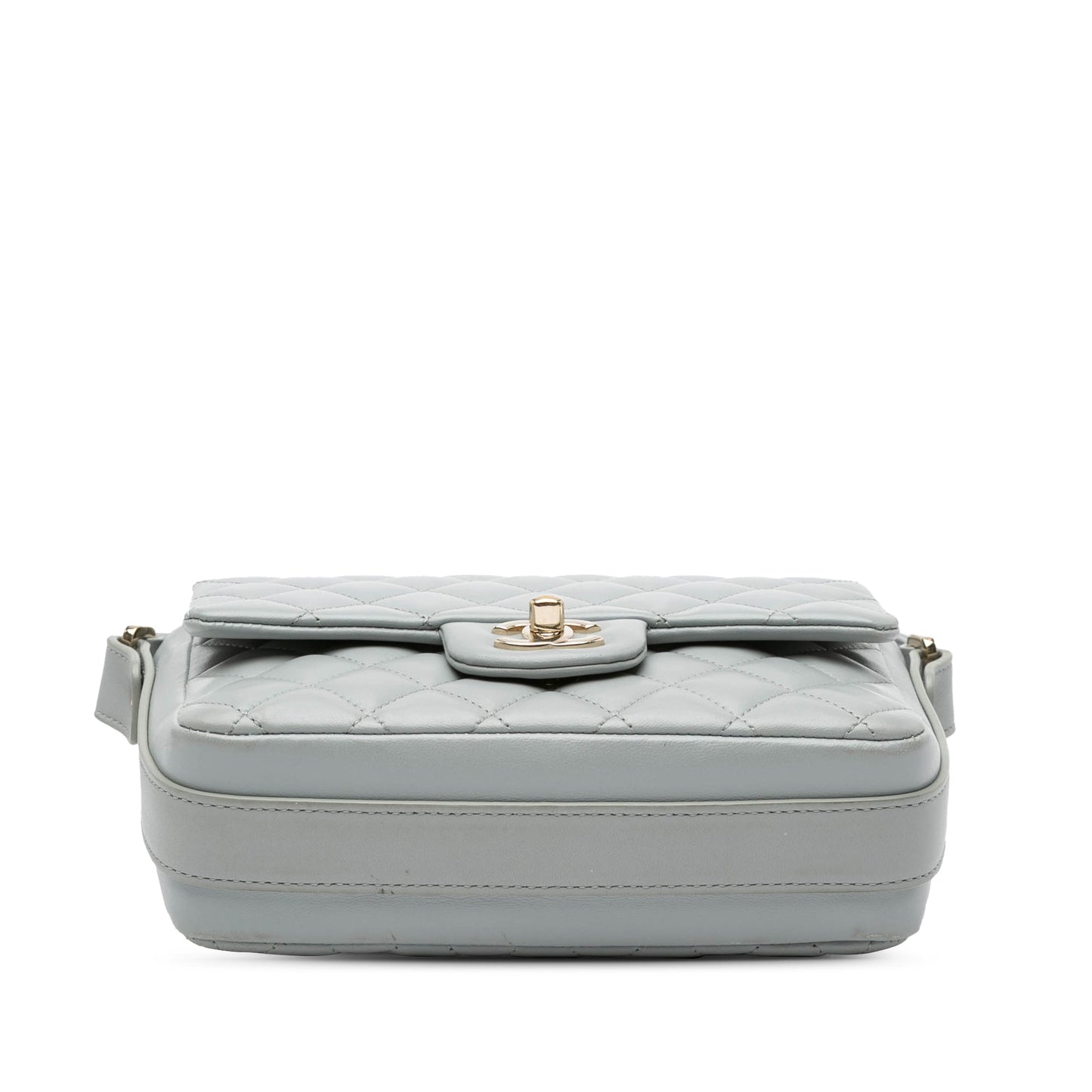 Gray Chanel Quilted Calfskin Bolero de Chanel Flap Crossbody Bag