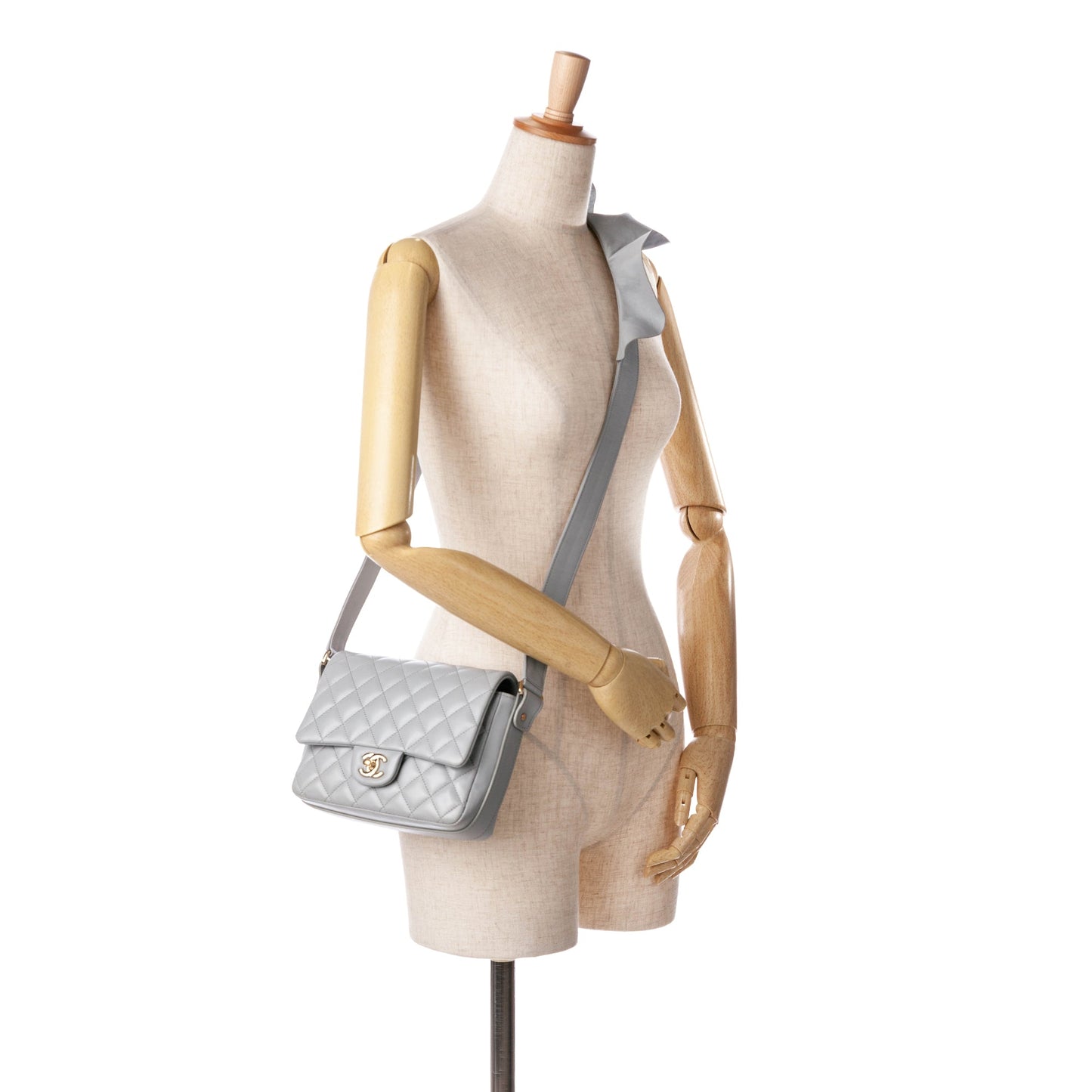 Gray Chanel Quilted Calfskin Bolero de Chanel Flap Crossbody Bag