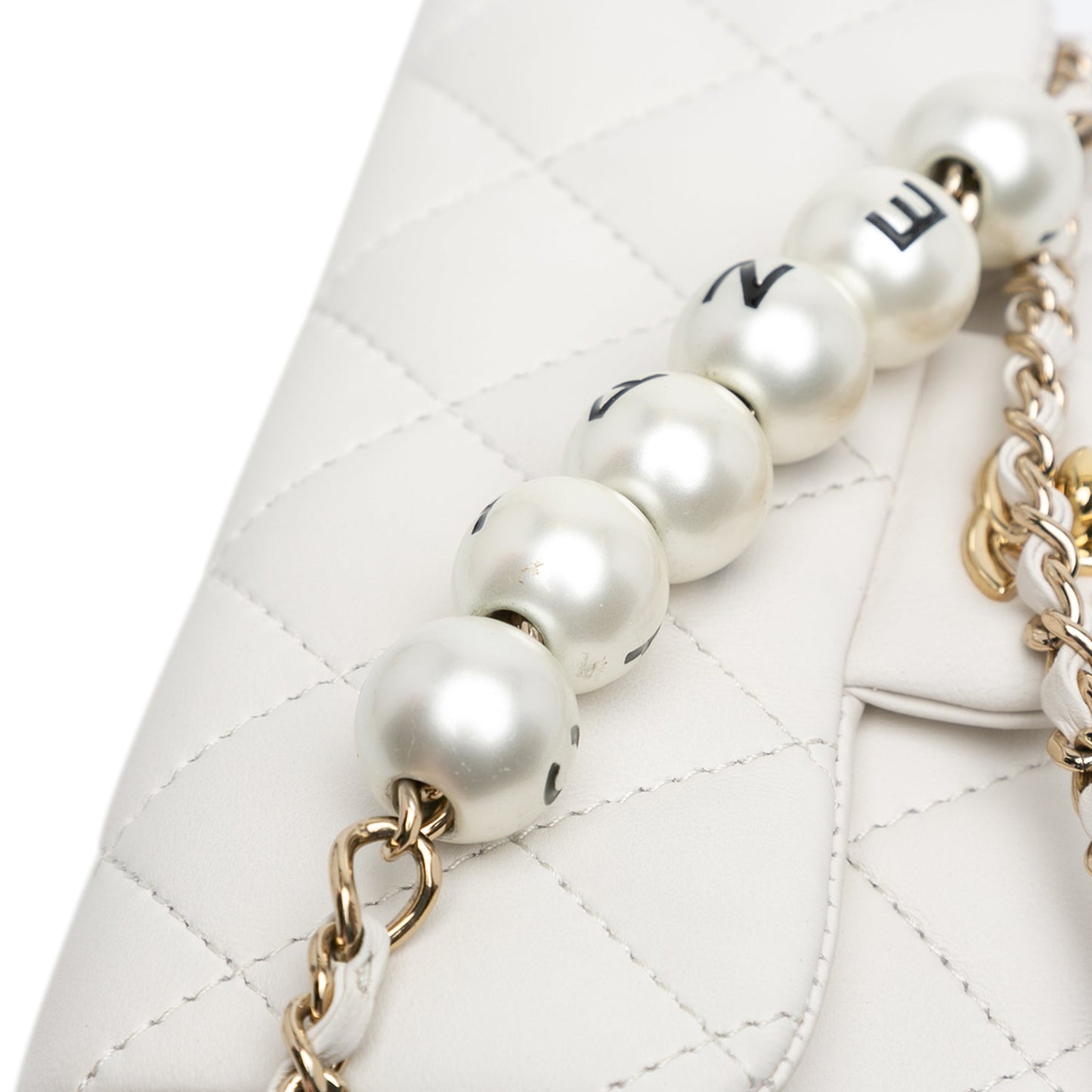 Chanel Sac Quilted Lambskin My Precious Pearls Chain Flap