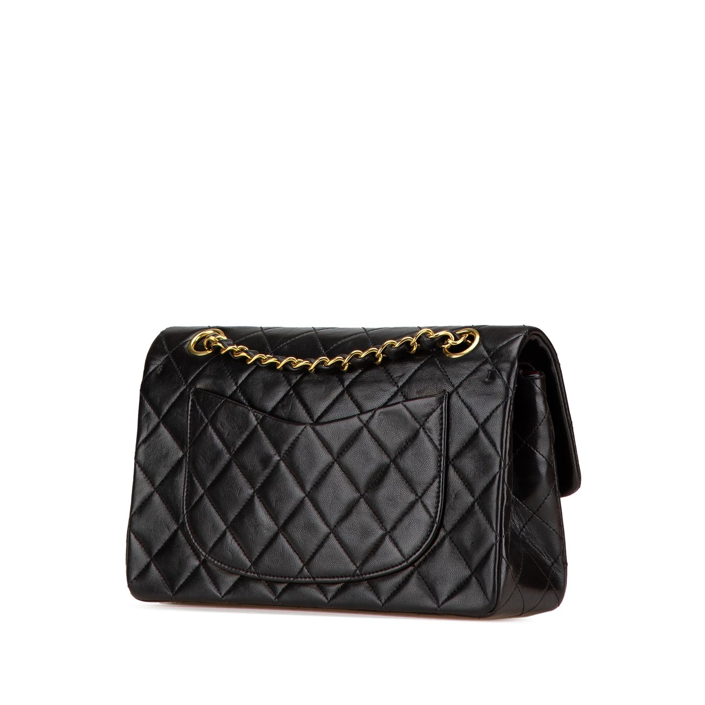 Black Chanel Small Classic Lambskin Double Flap Shoulder Bag