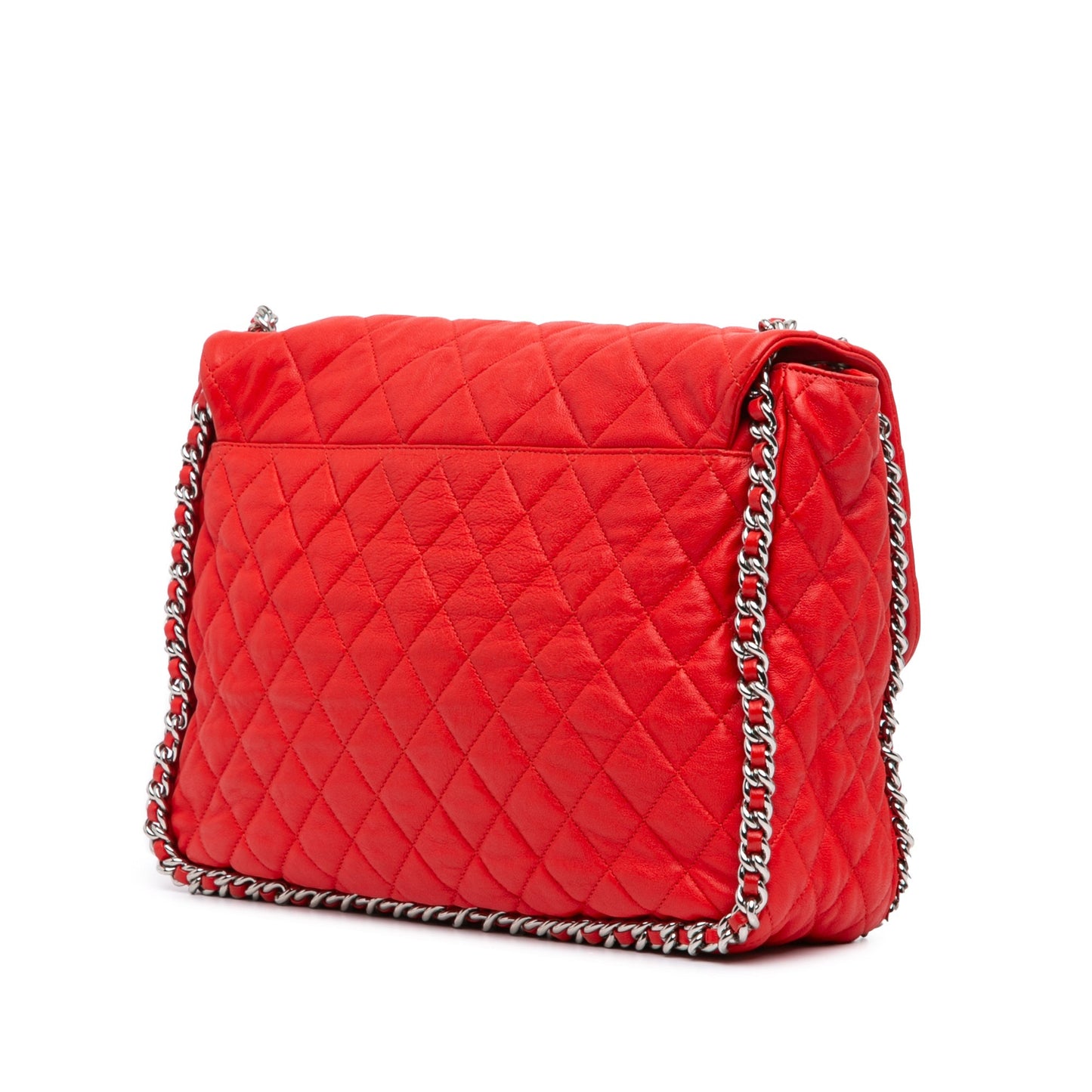 Chanel Sac Maxi Washed Lambskin Chain Around Flap