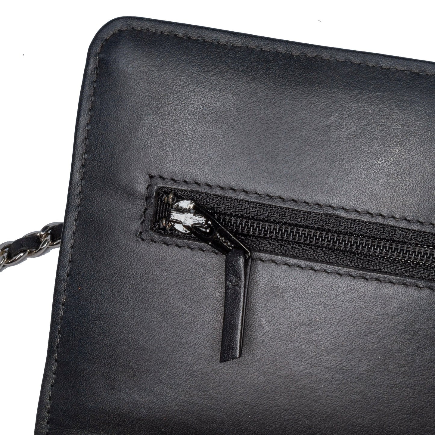 Black Chanel CC Quilted Patent Wallet On Chain Crossbody Bag