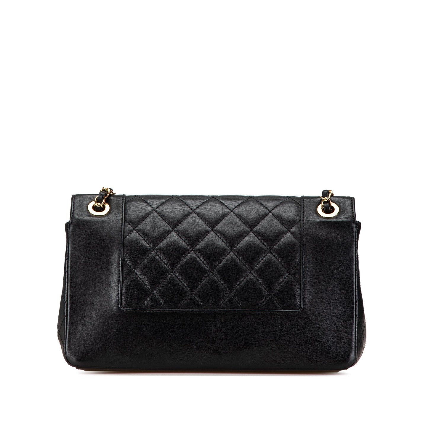Black Chanel Medium Lambskin Mademoiselle Vintage Double Flap Crossbody Bag