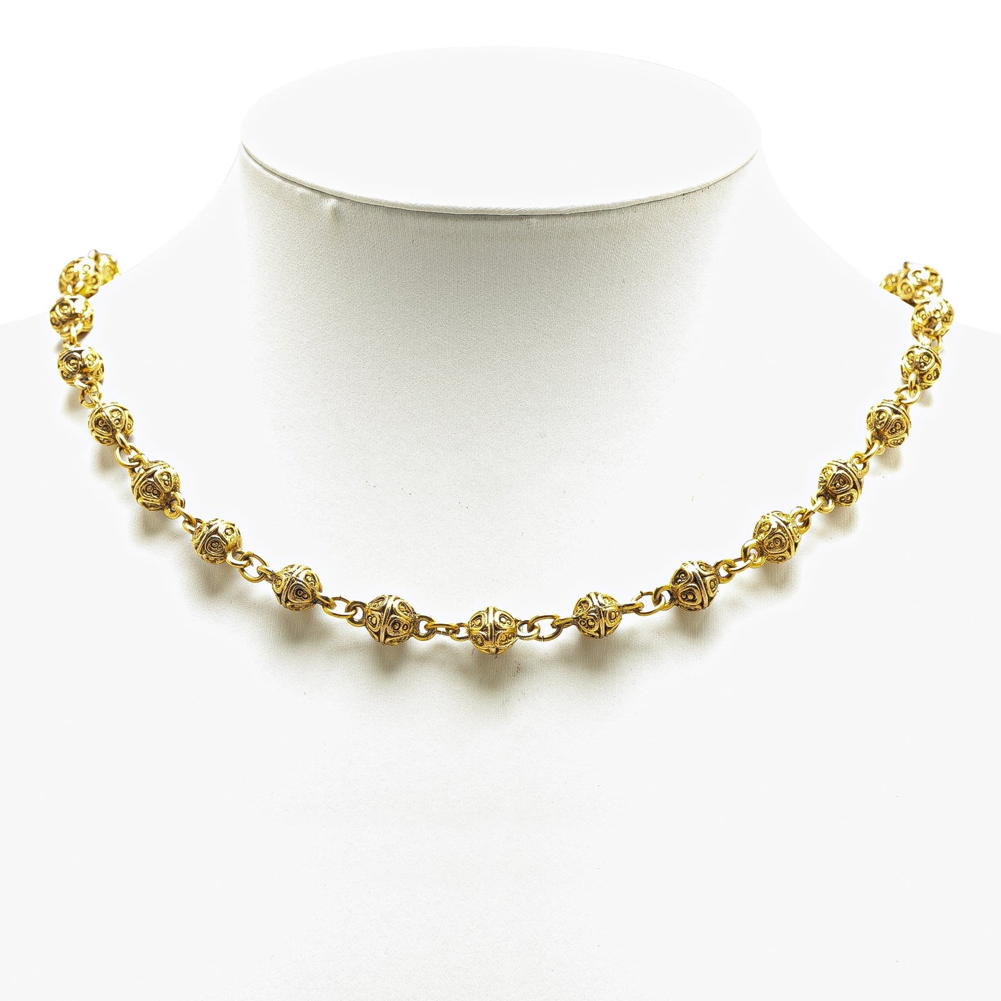 Gold Chanel Gold Plated Bead Strand Necklace