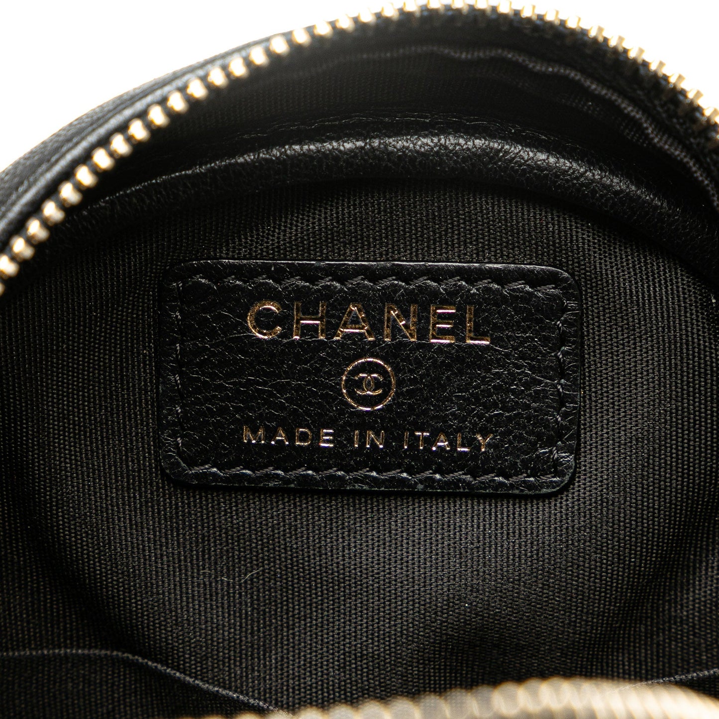 Chanel Sac Quilted Lambskin Lucky Charms Round Clutch with Chain