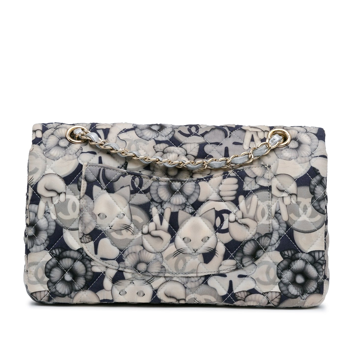 Chanel Sac Medium Classic Nylon Cat Emoticon Double Flap