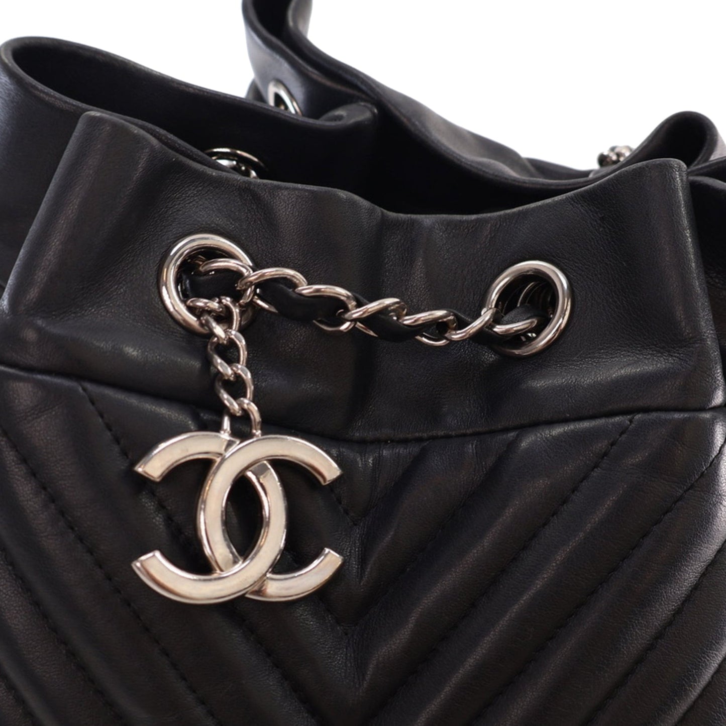 Chanel Sac Chevron Calfskin Urban Spirit Bucket Bag
