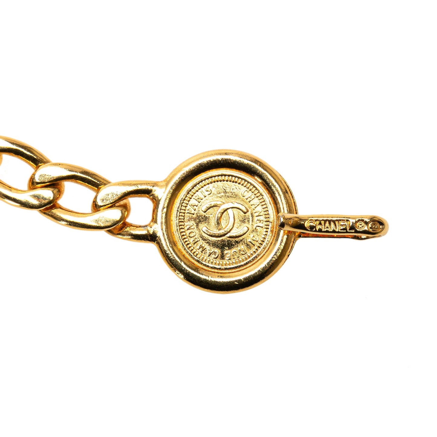 Gold Chanel Gold Plated Medallion Chain Belt