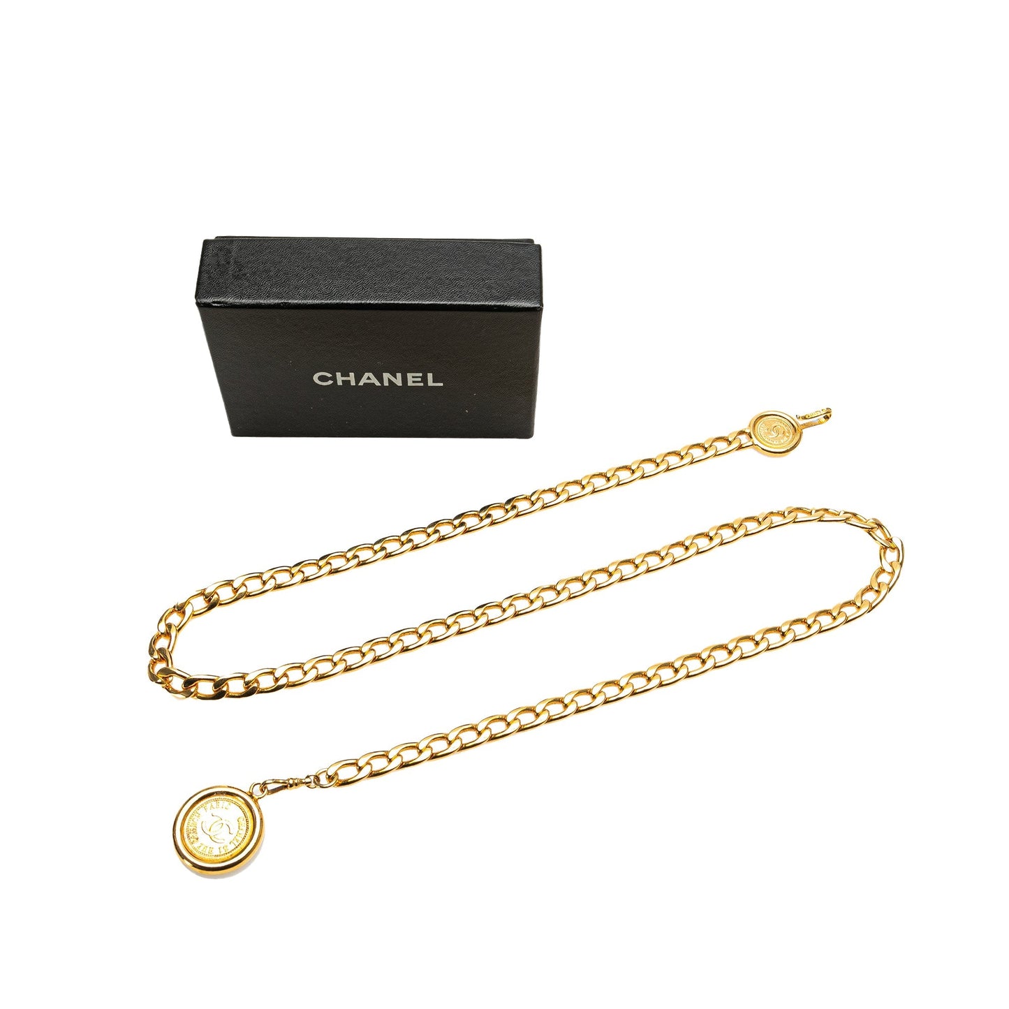 Gold Chanel Gold Plated Medallion Chain Belt