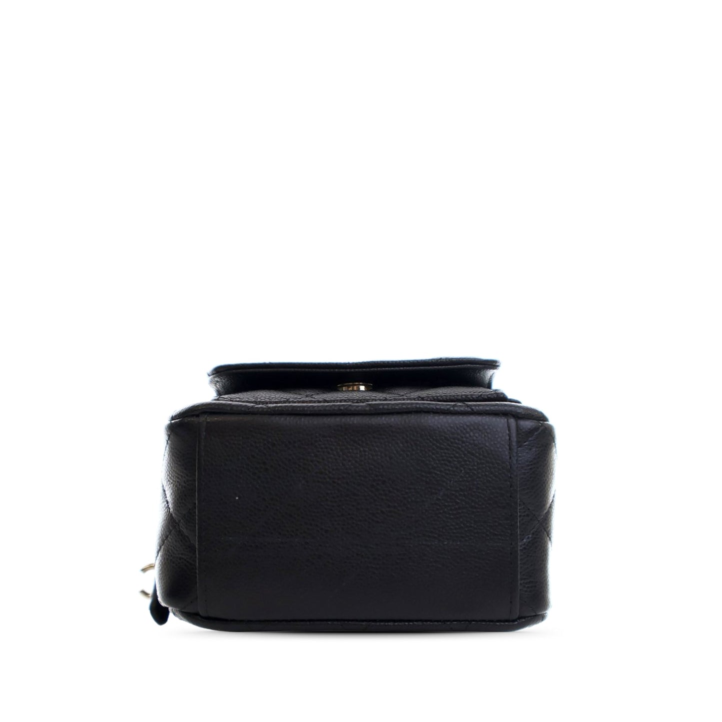 Black Chanel Mini CC Quilted Caviar Leather Backpack