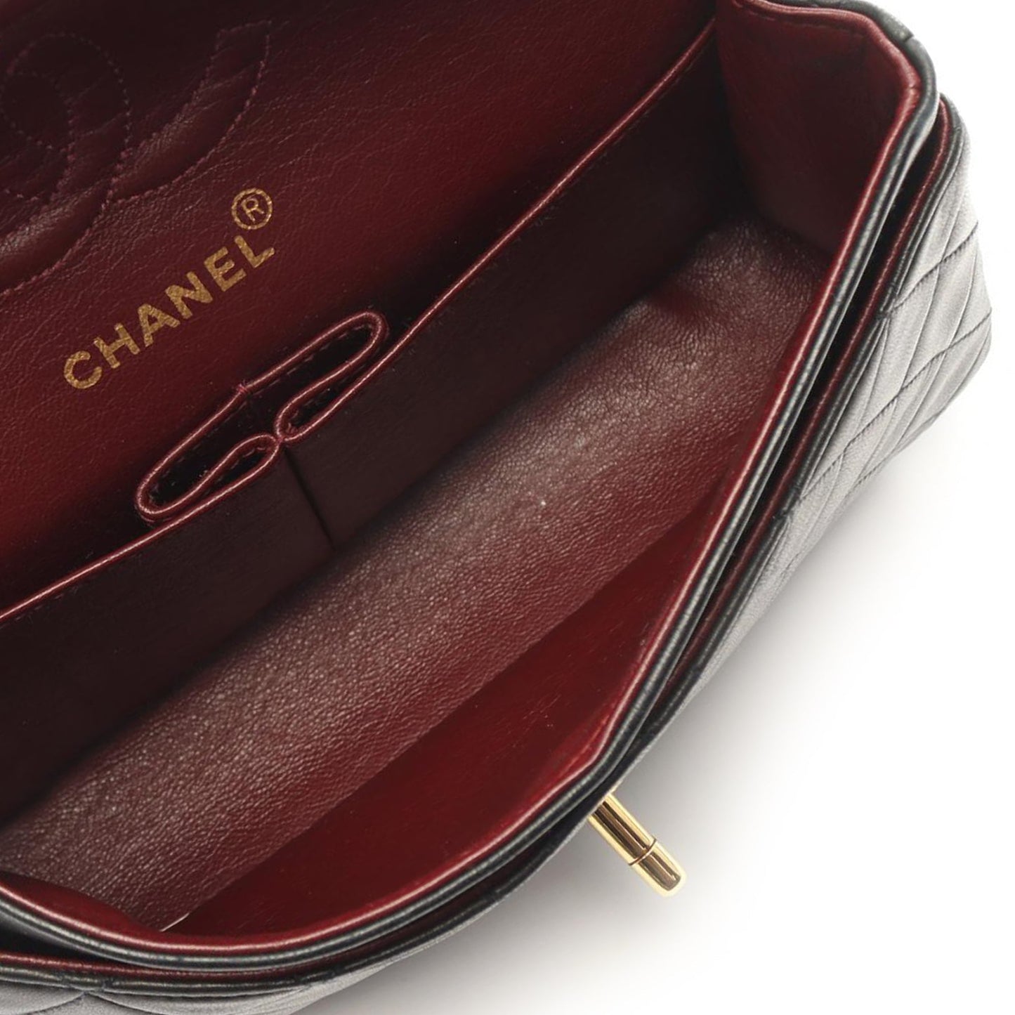 Black Chanel Small Classic Lambskin Double Flap Shoulder Bag