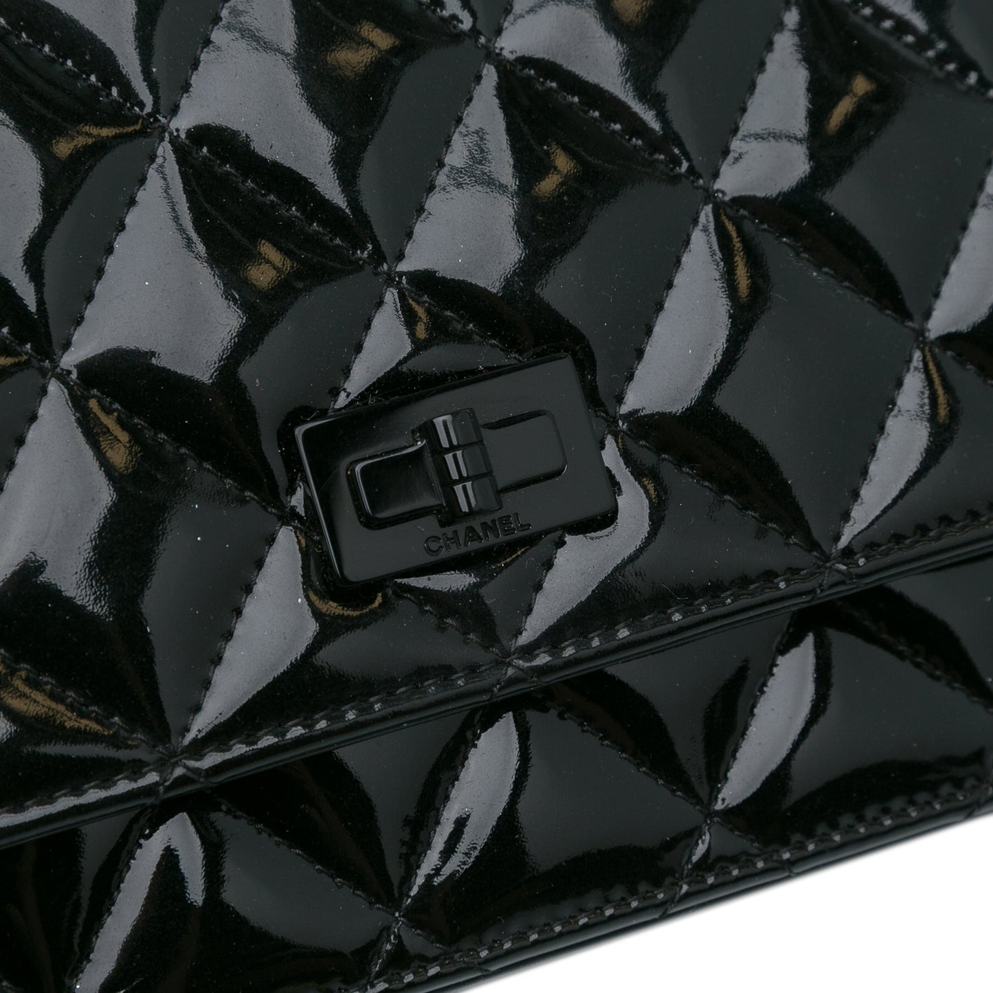 Chanel Sac Quilted Patent Reissue 2.55 Wallet on Chain