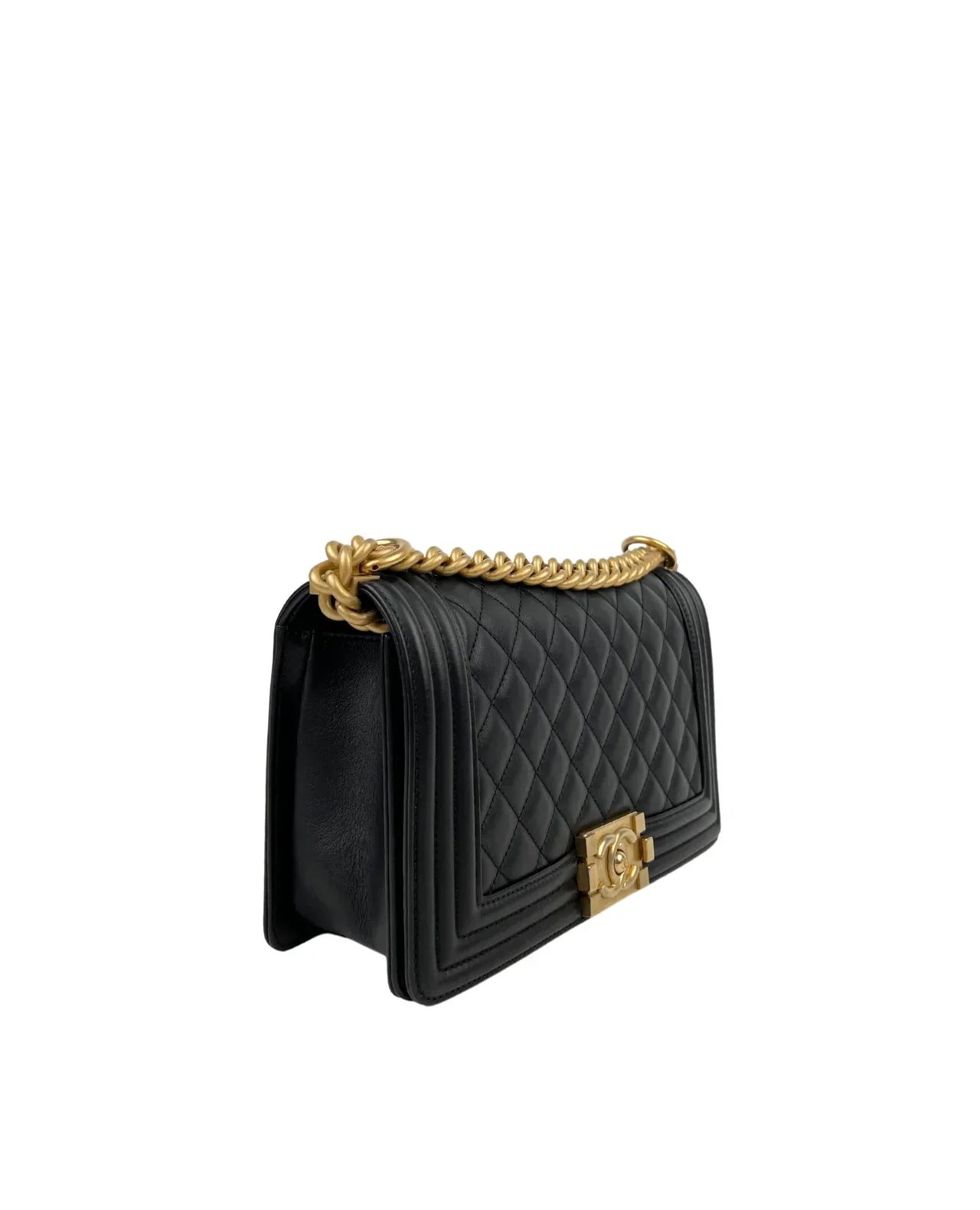 Chanel Sac Boy Medium en cuir noir