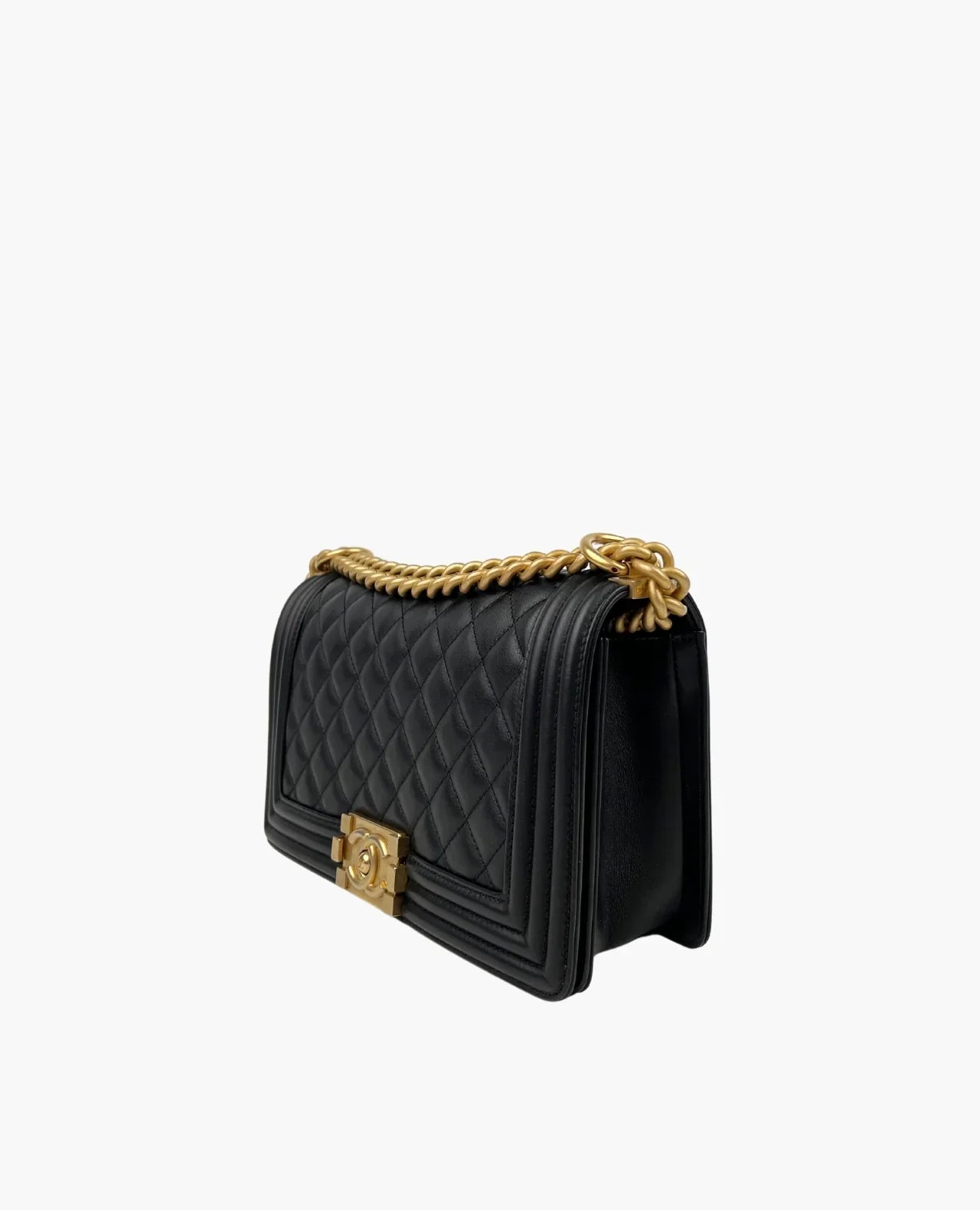 Chanel Sac Boy Medium en cuir noir
