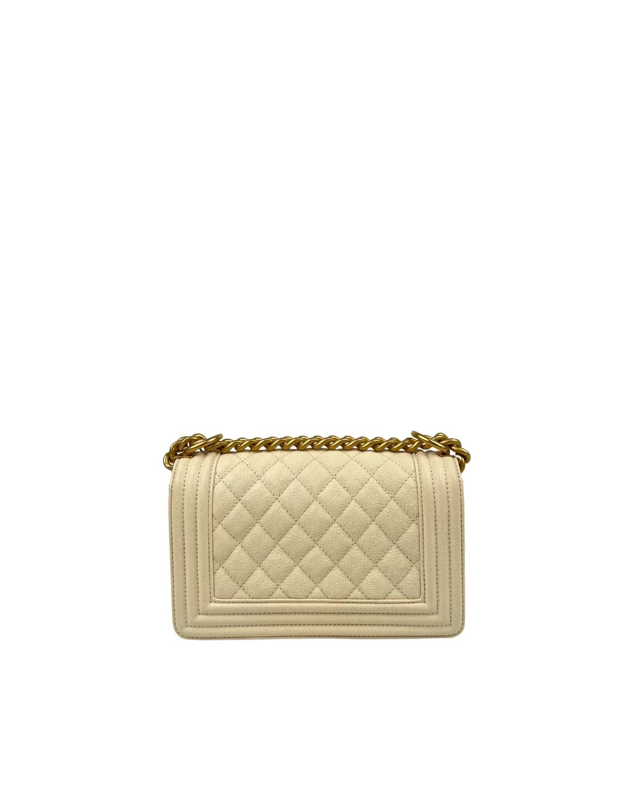 Chanel Sac Boy Small en cuir blanc