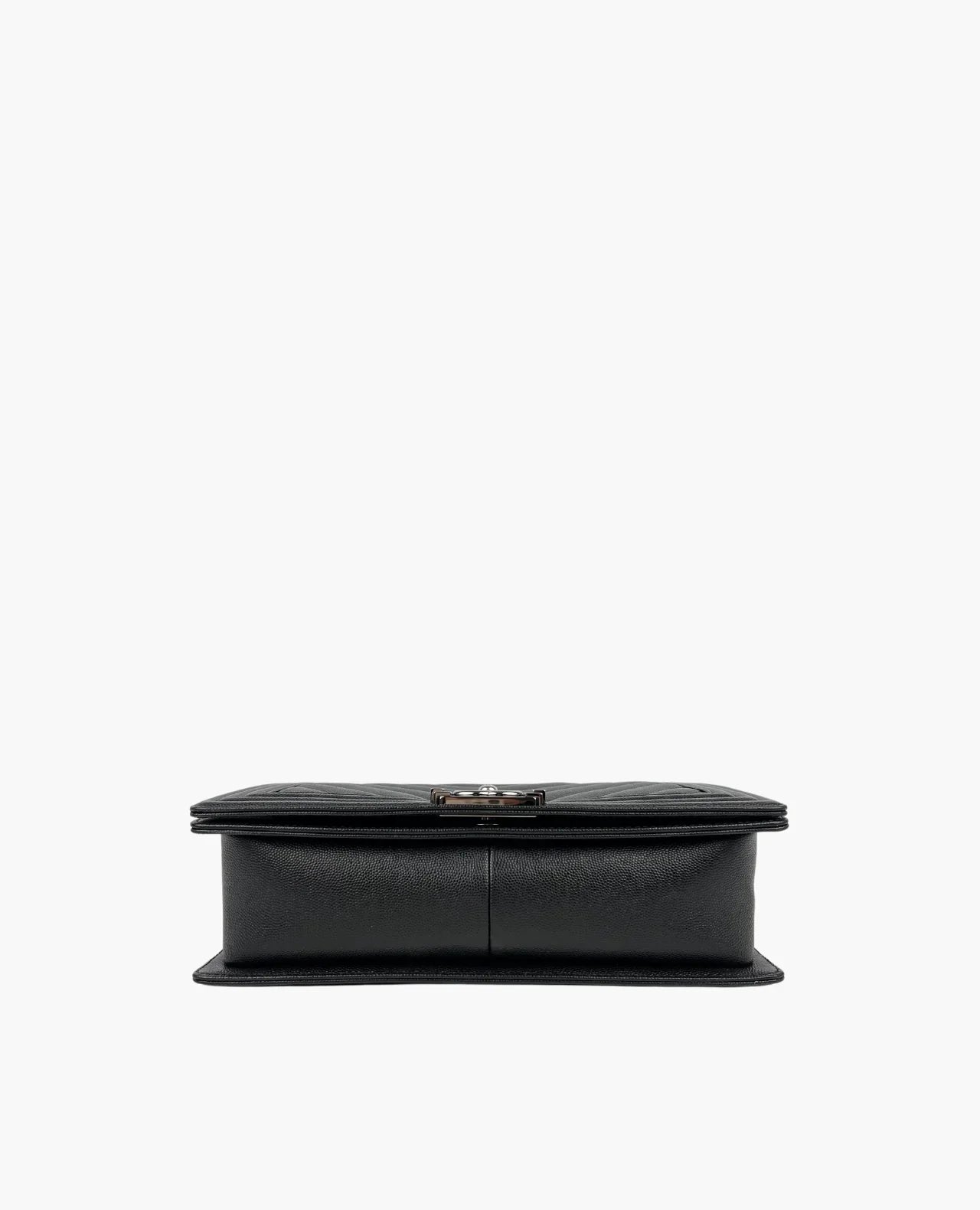 Chanel Sac Boy Grand Edition Chevron en cuir noir