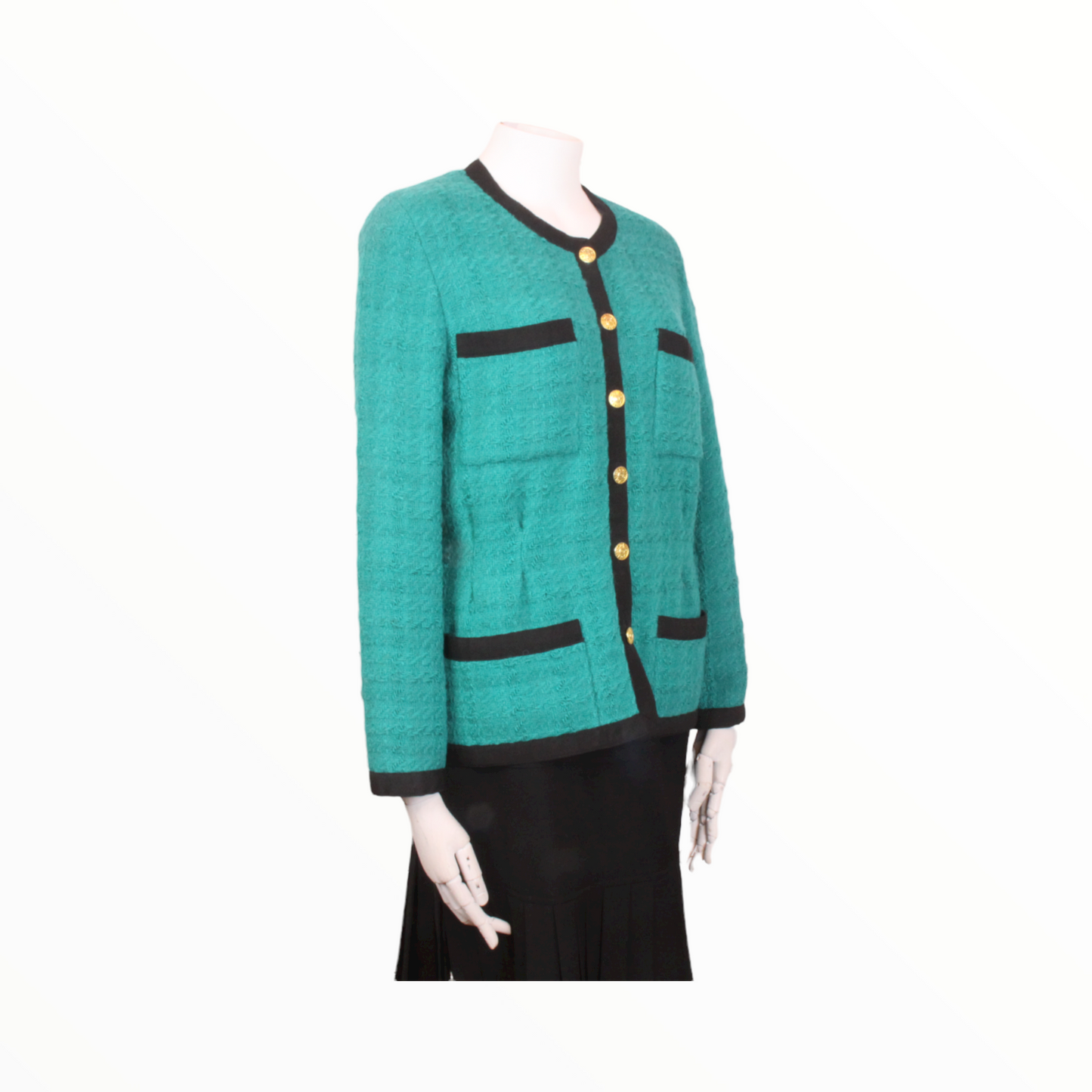 Chanel vintage black and green suit jacket - M