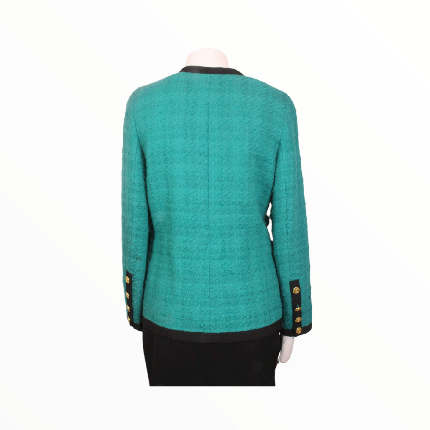 Chanel vintage black and green suit jacket - M