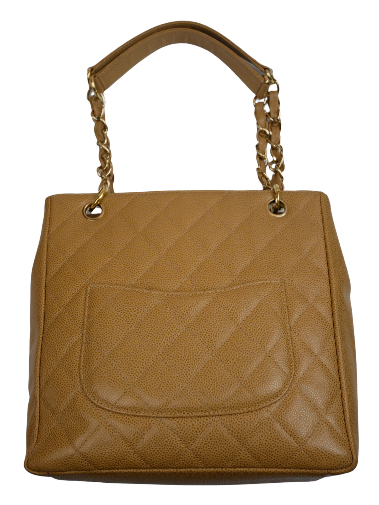 Chanel camel quilted bag with Chanel logo on the front - 2000s