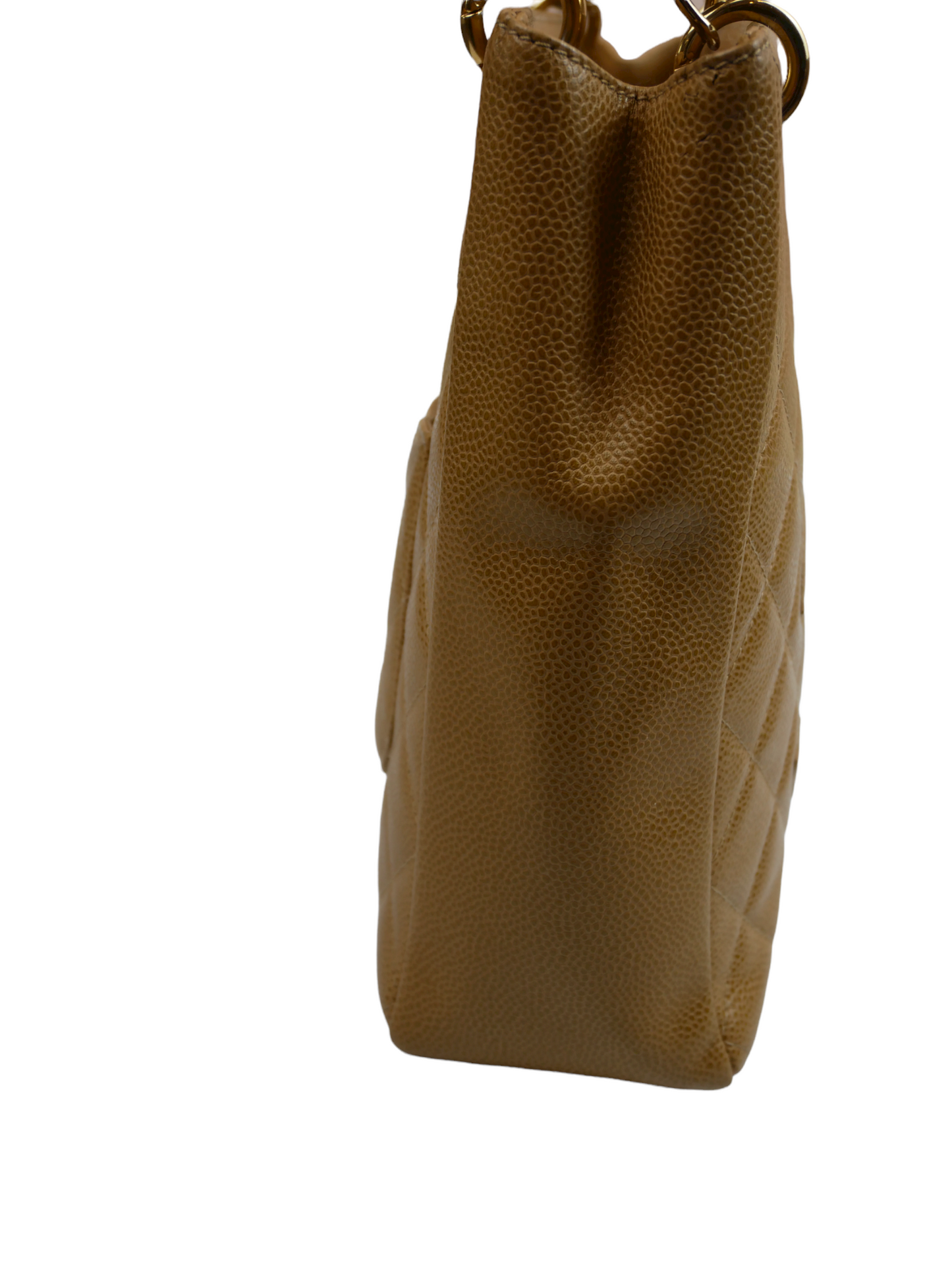 Chanel camel quilted bag with Chanel logo on the front - 2000s