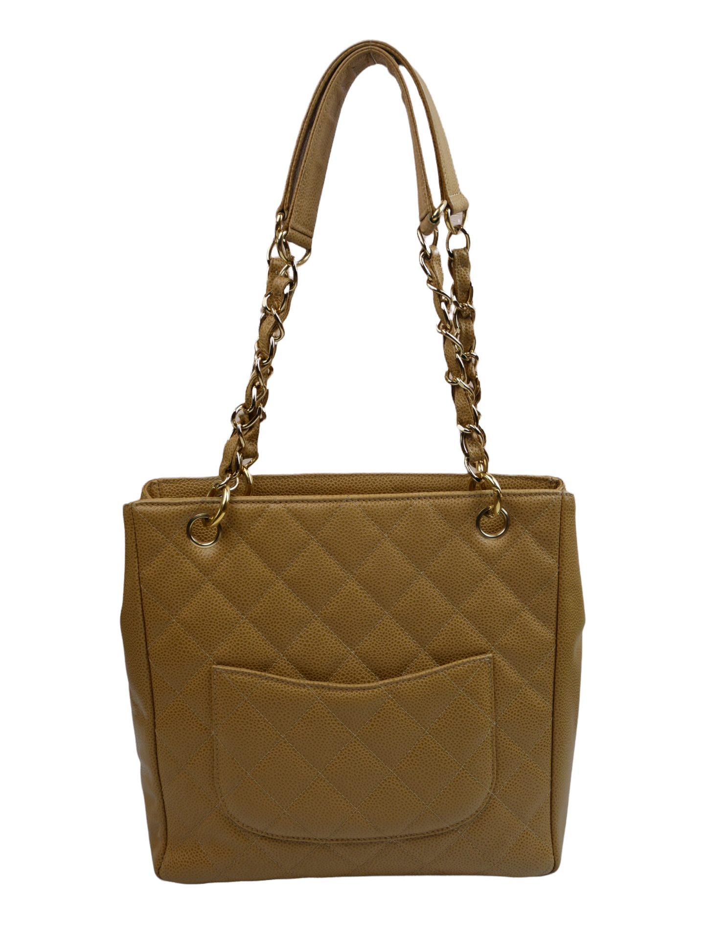 Chanel camel quilted bag with Chanel logo on the front - 2000s