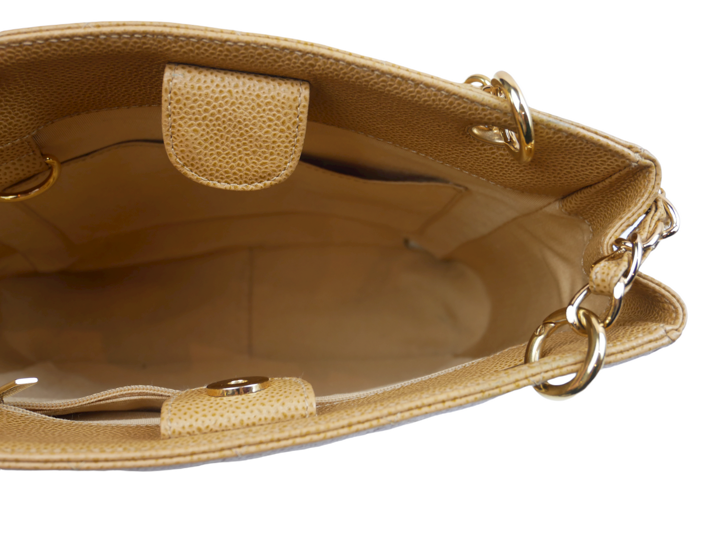 Chanel camel quilted bag with Chanel logo on the front - 2000s