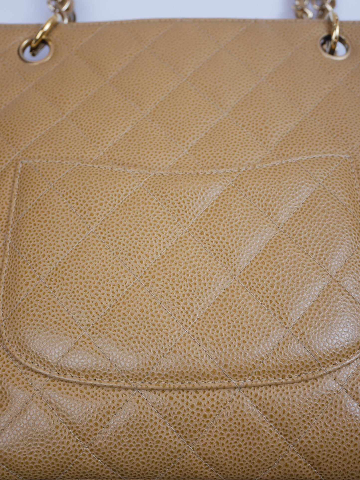 Chanel camel quilted bag with Chanel logo on the front - 2000s
