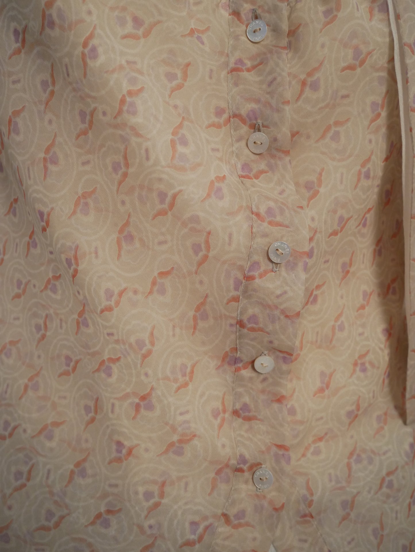 Chanel print beige top - S - 1990s
