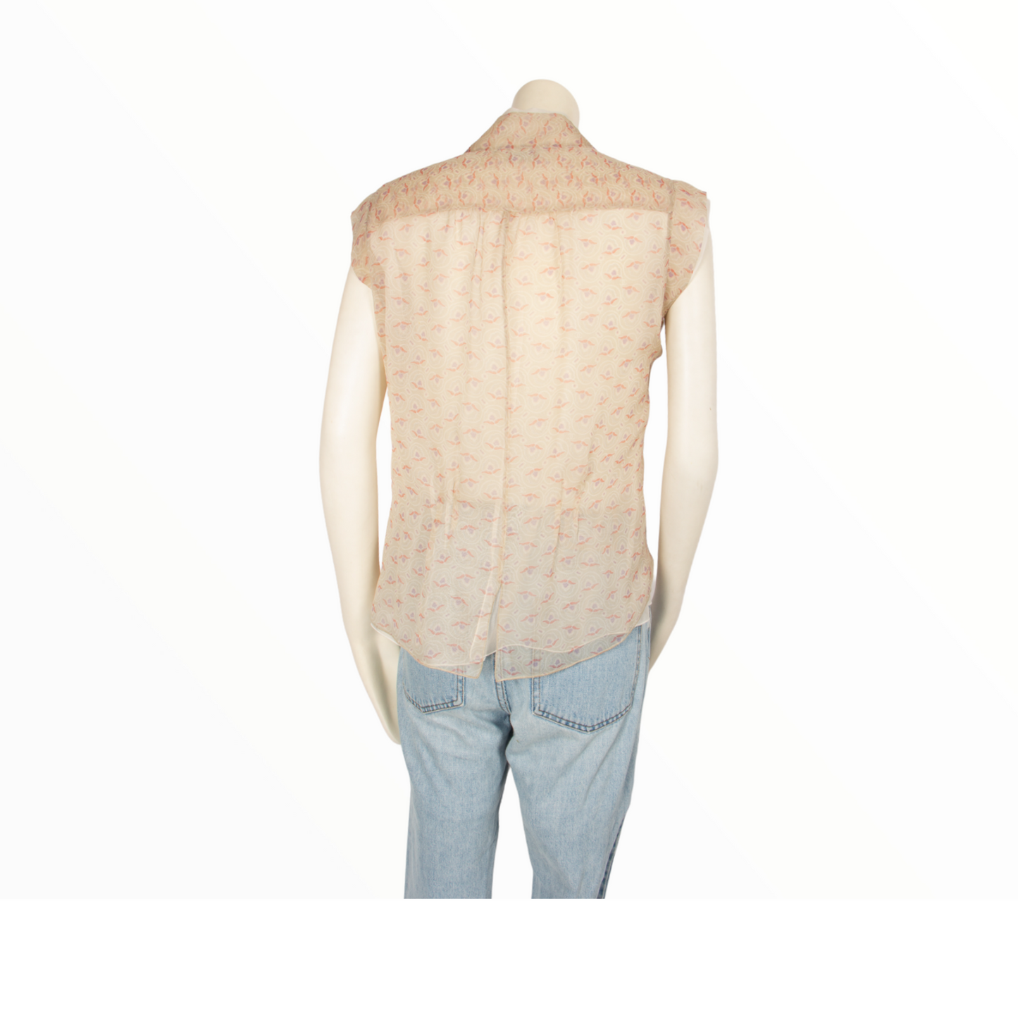 Chanel print beige top - S - 1990s