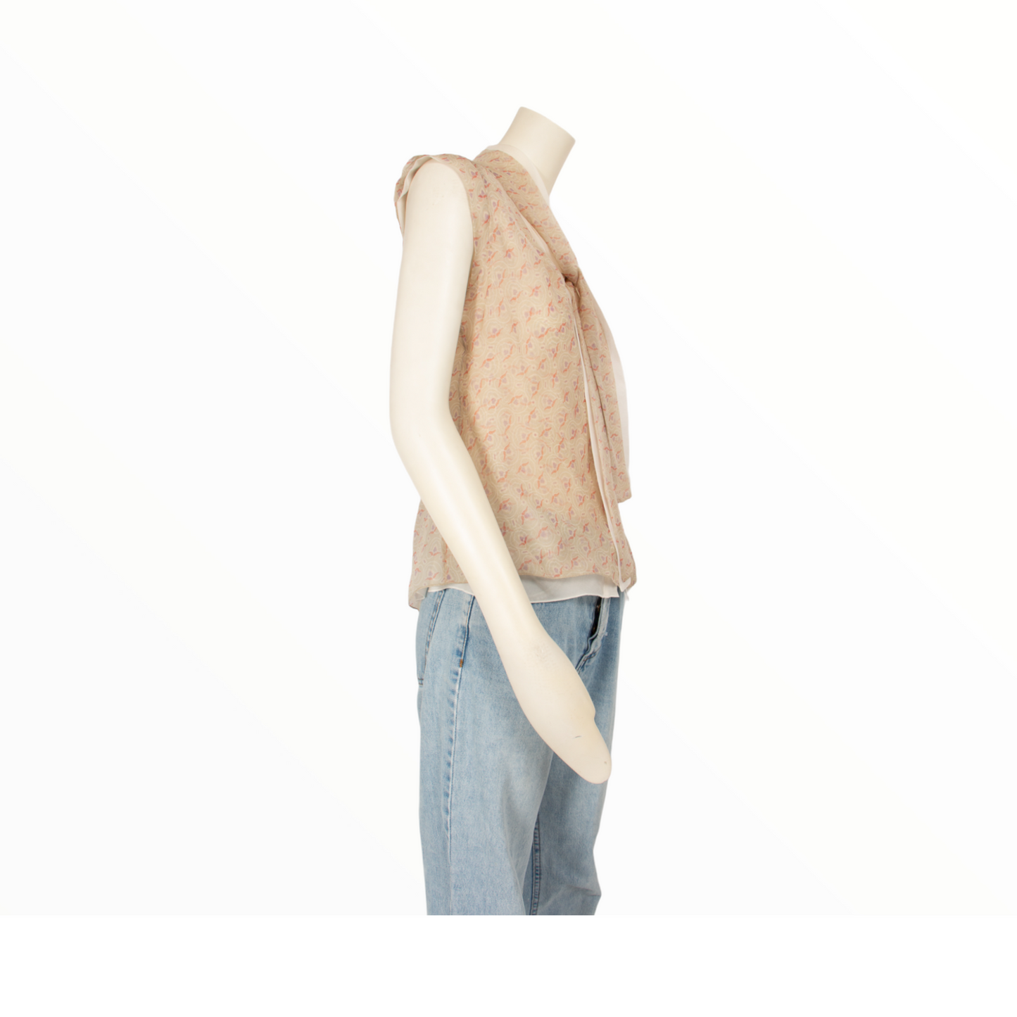 Chanel print beige top - S - 1990s