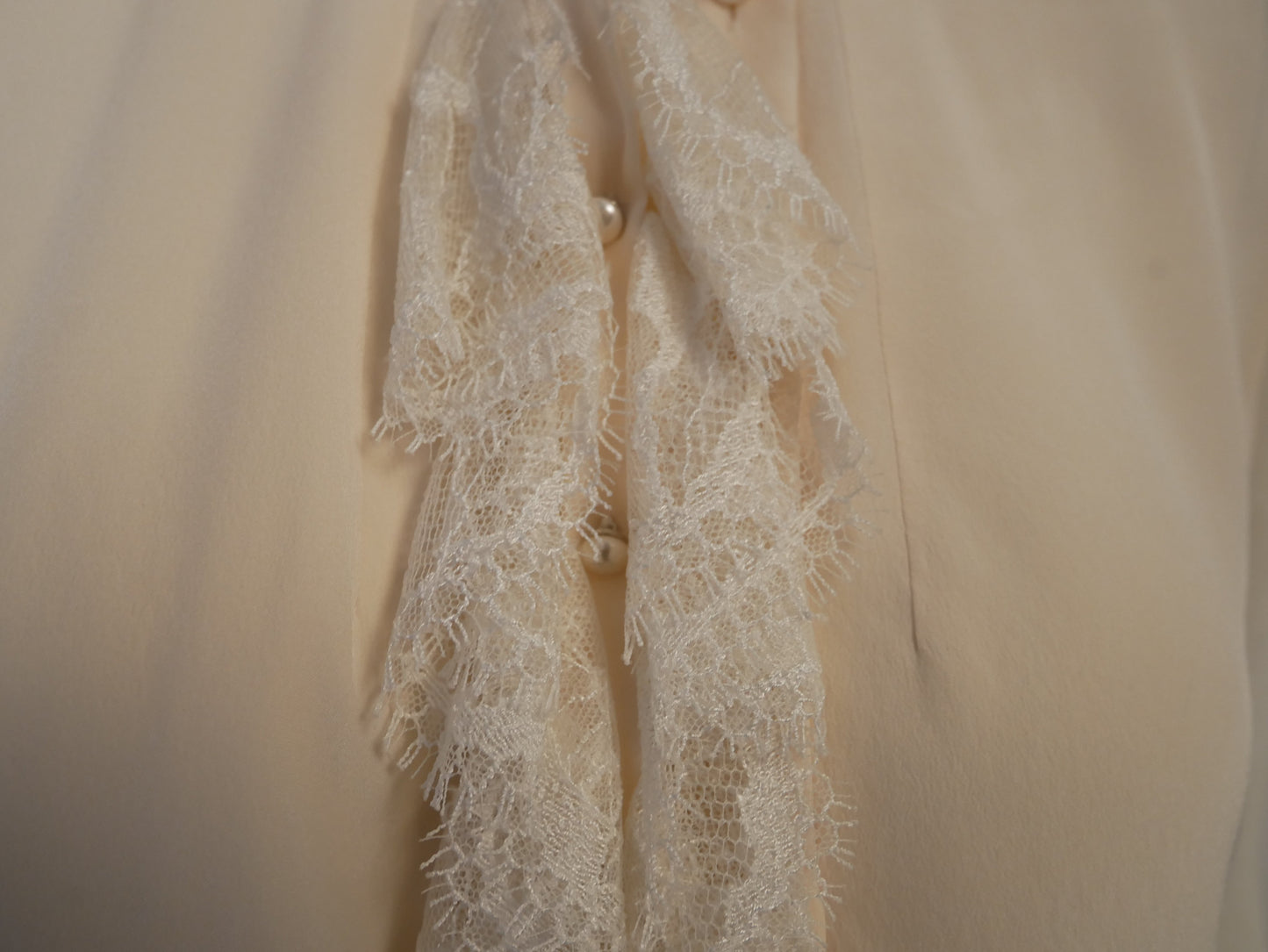 Chanel silk top with lace - S - 2000s