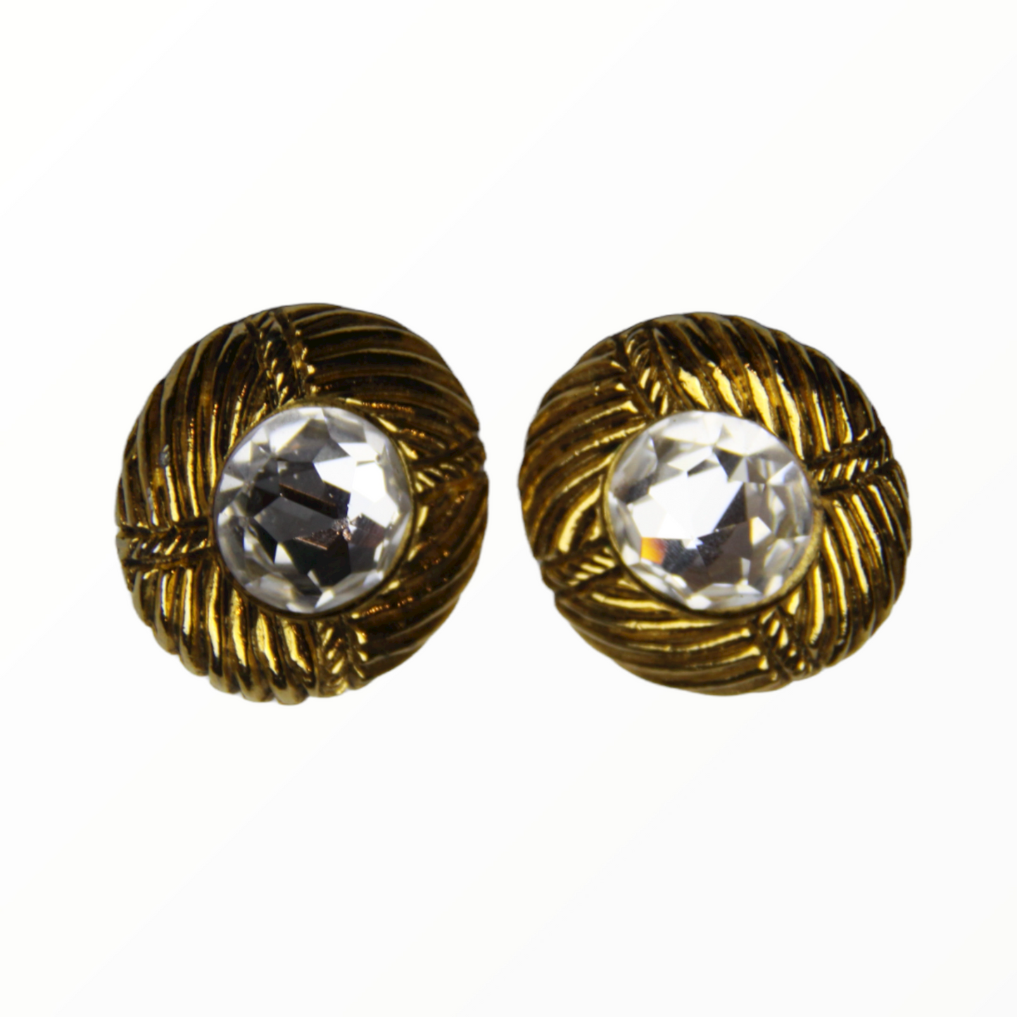 Chanel vintage diamond ear clips - 1980s