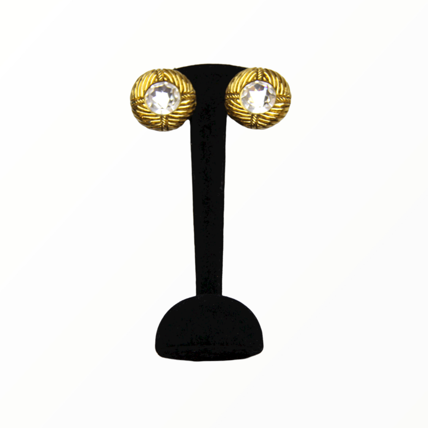 Chanel vintage diamond ear clips - 1980s