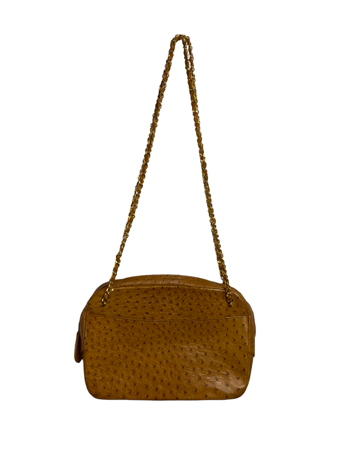 Chanel beige ostrich leather bag - 1990s