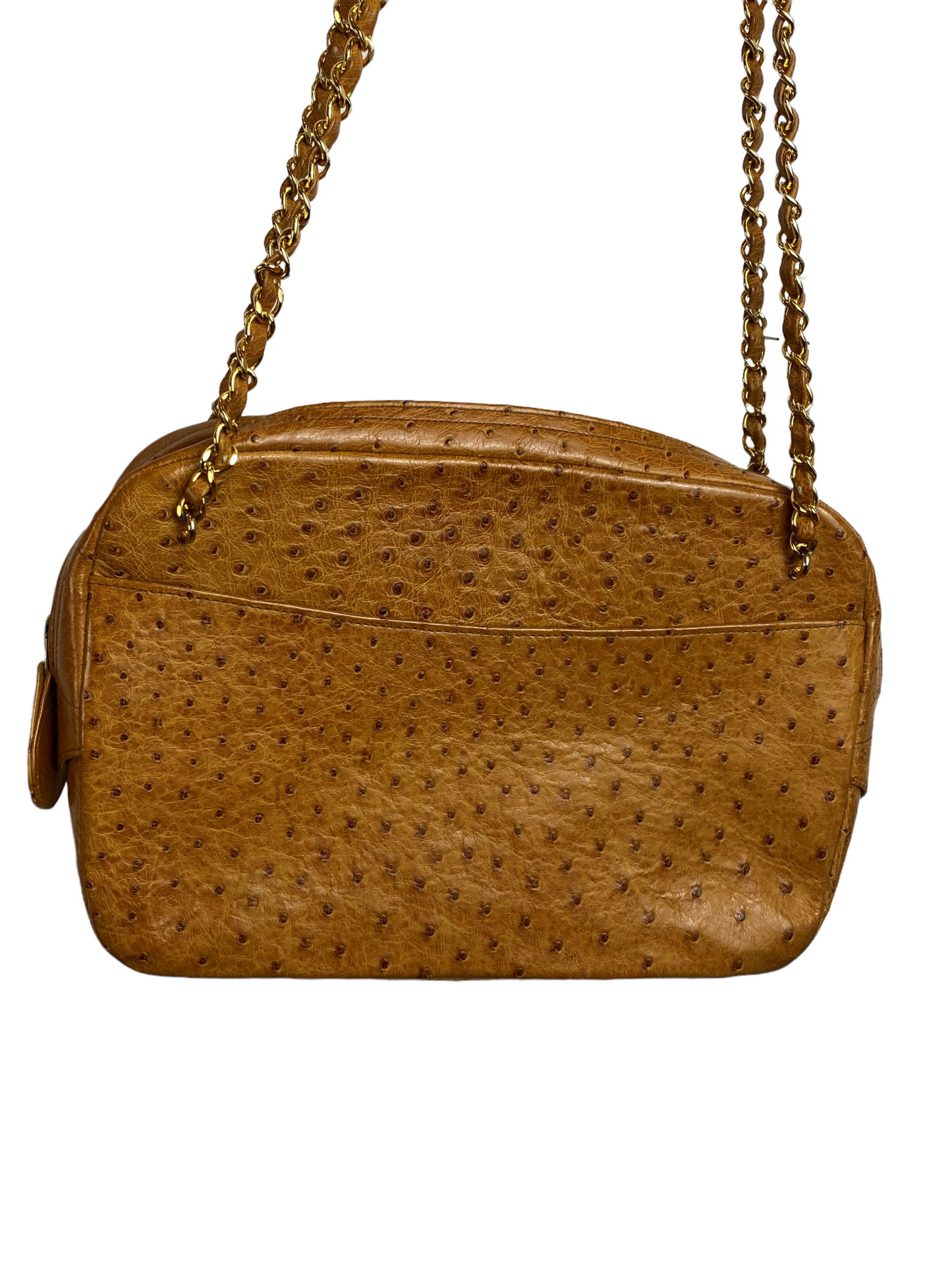 Chanel beige ostrich leather bag - 1990s