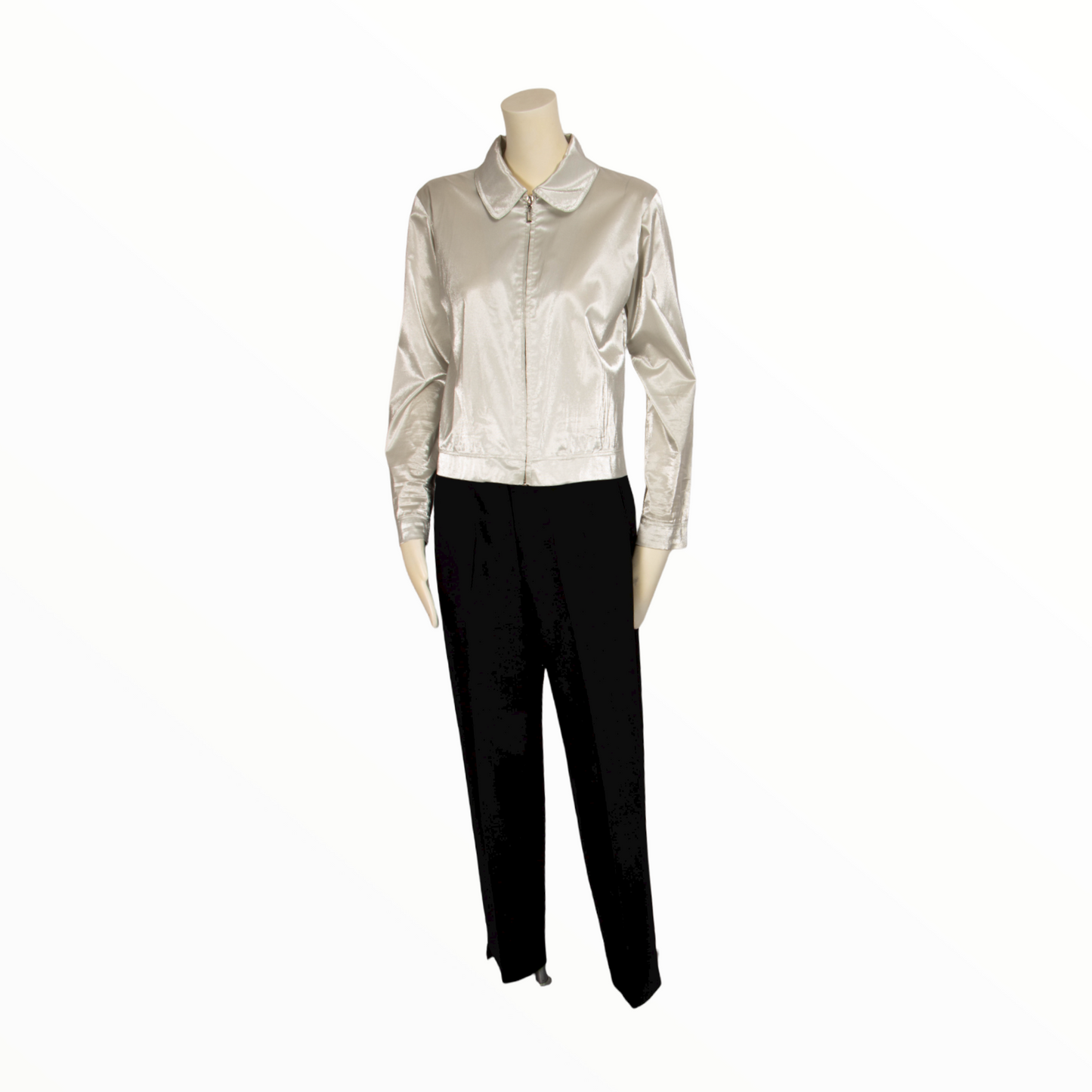 Chanel vintage silver cropped jacket - S - 1990s