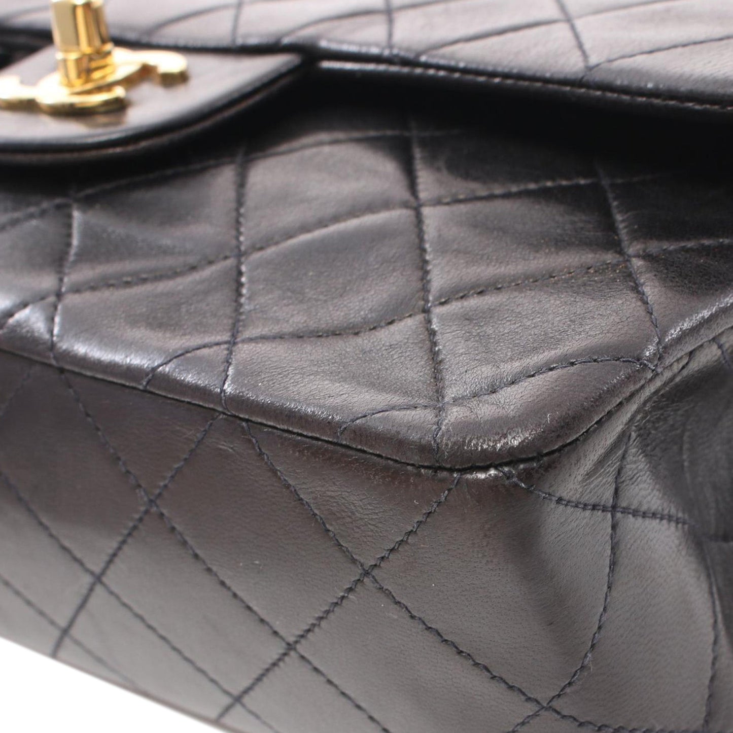 Black Chanel Small Classic Lambskin Double Flap Shoulder Bag