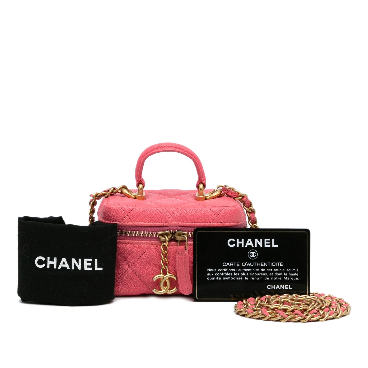 Chanel Sac Micro Caviar Chain Vanity Bag