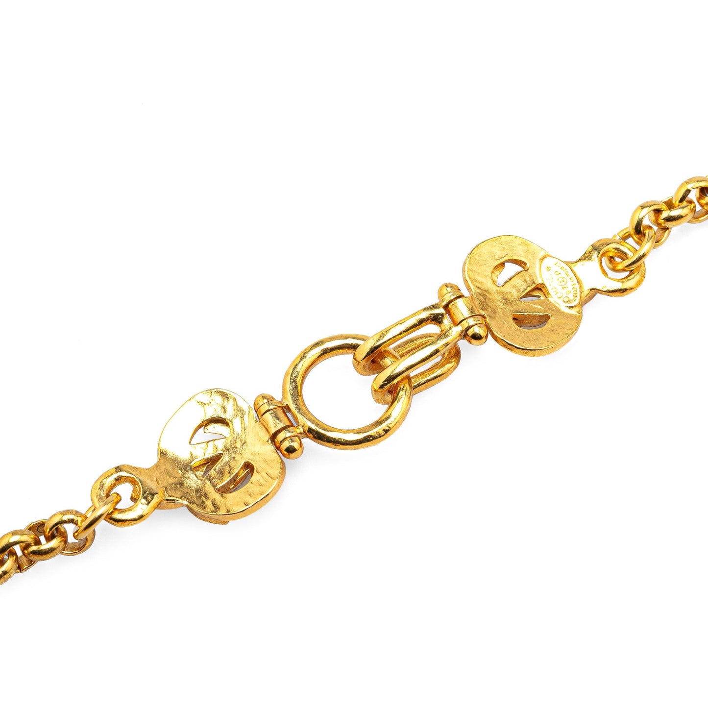 Gold Chanel Gold Plated CC Pendant Necklace
