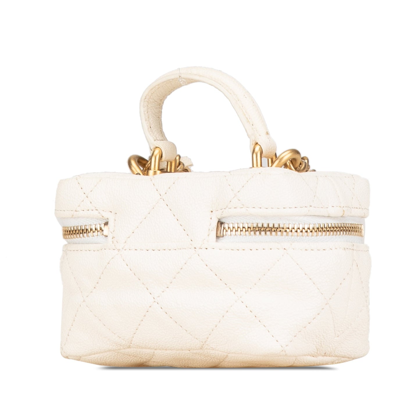 Chanel Sac Mini Caviar Chain Zip Around Vanity Case