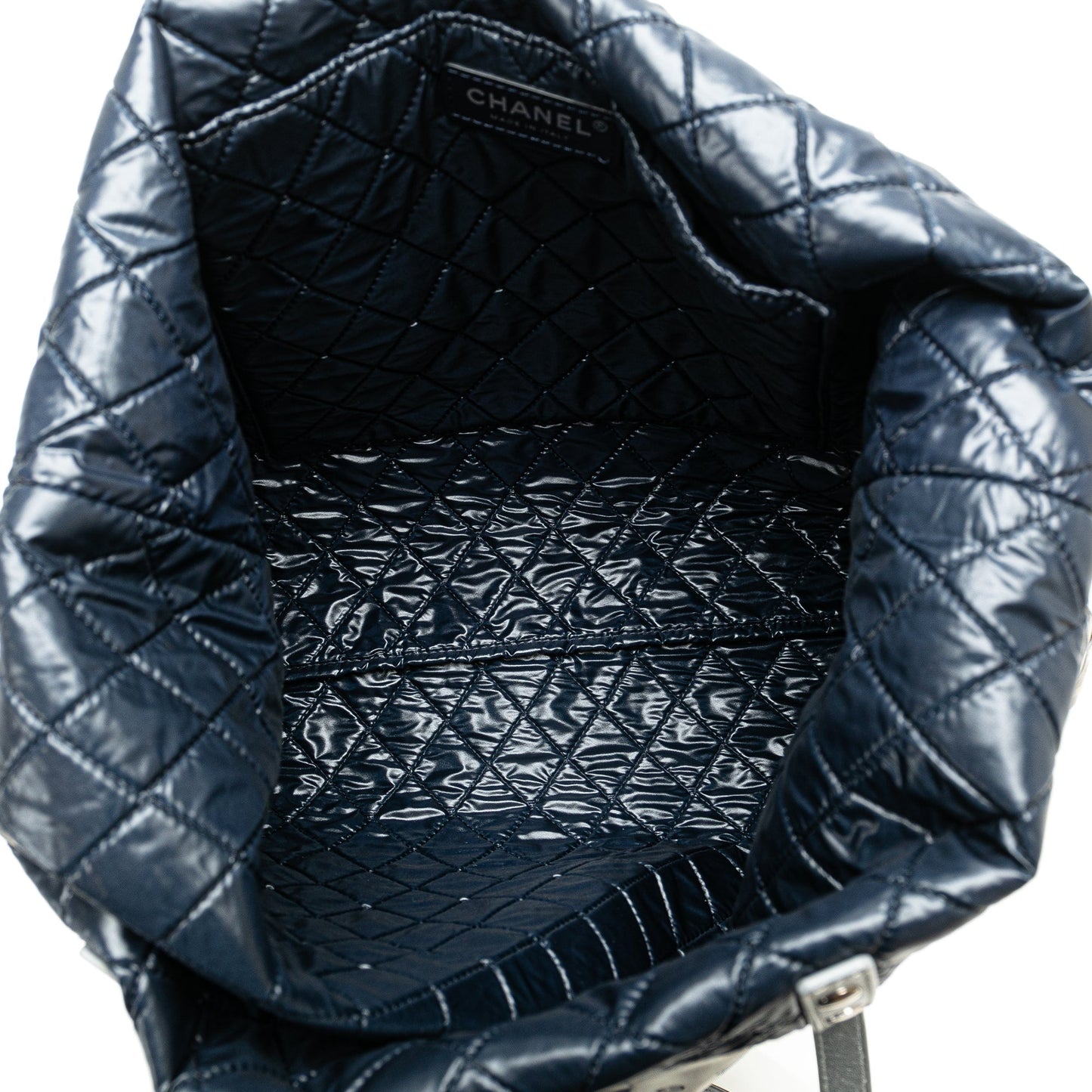 Gray Chanel Small Nylon Cat Emoticon Shopping Tote