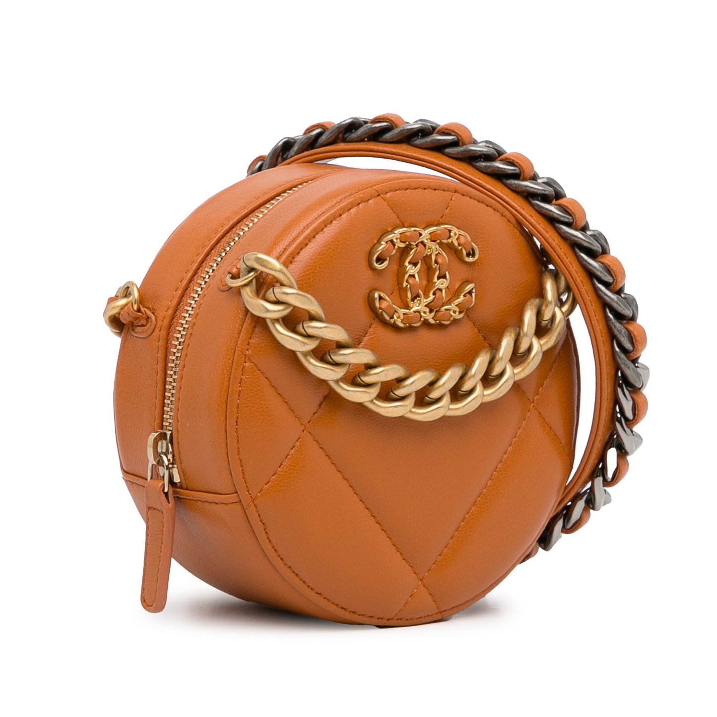 Chanel Sac Lambskin 19 Round Clutch with Chain