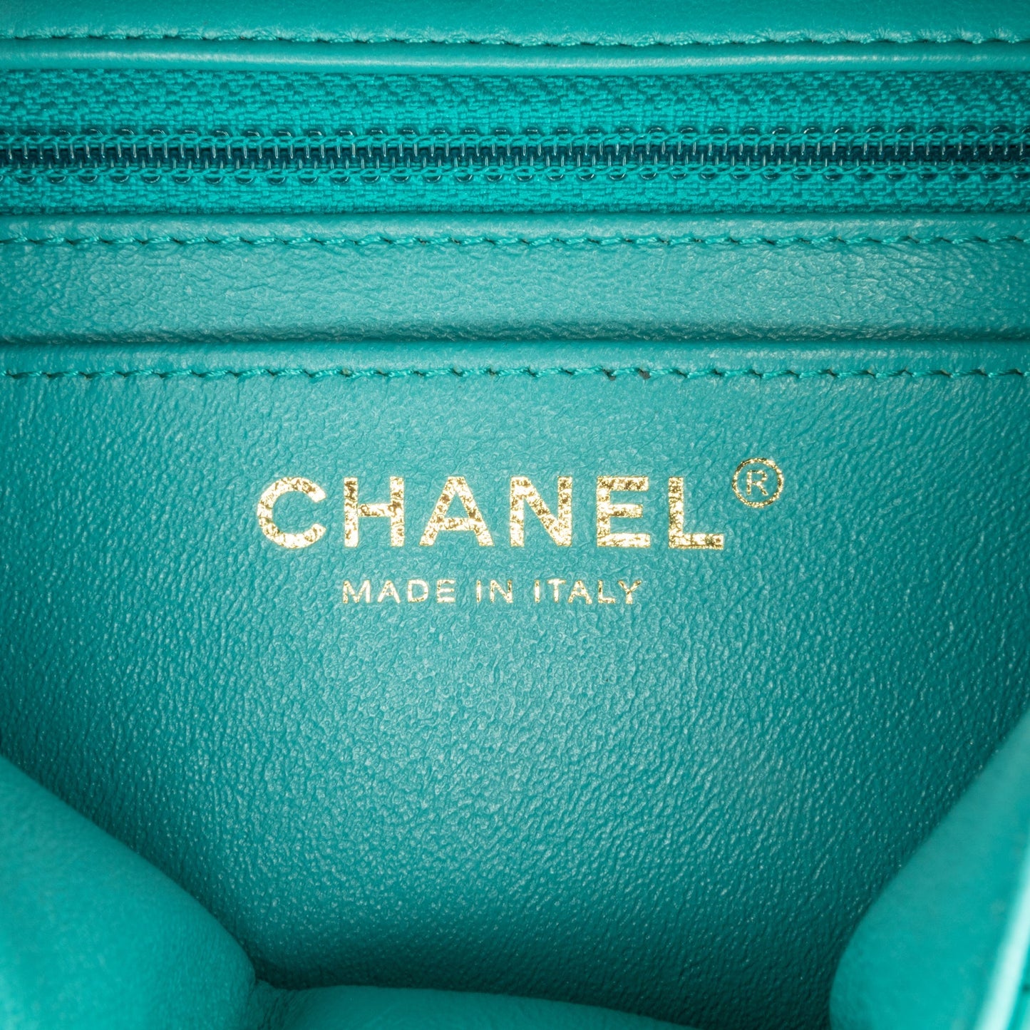 Blue Chanel Mini Square Classic Lambskin Single Flap Crossbody Bag